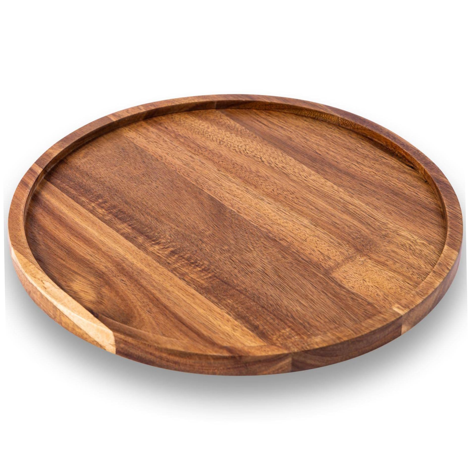 Xoeryoy Serving Board, 14 Inch Round Wooden Tray, Rustic Charcuterie Boards, Easy to Clean Serving Platter for Cheese Snack Cookie Dessert Appetizer