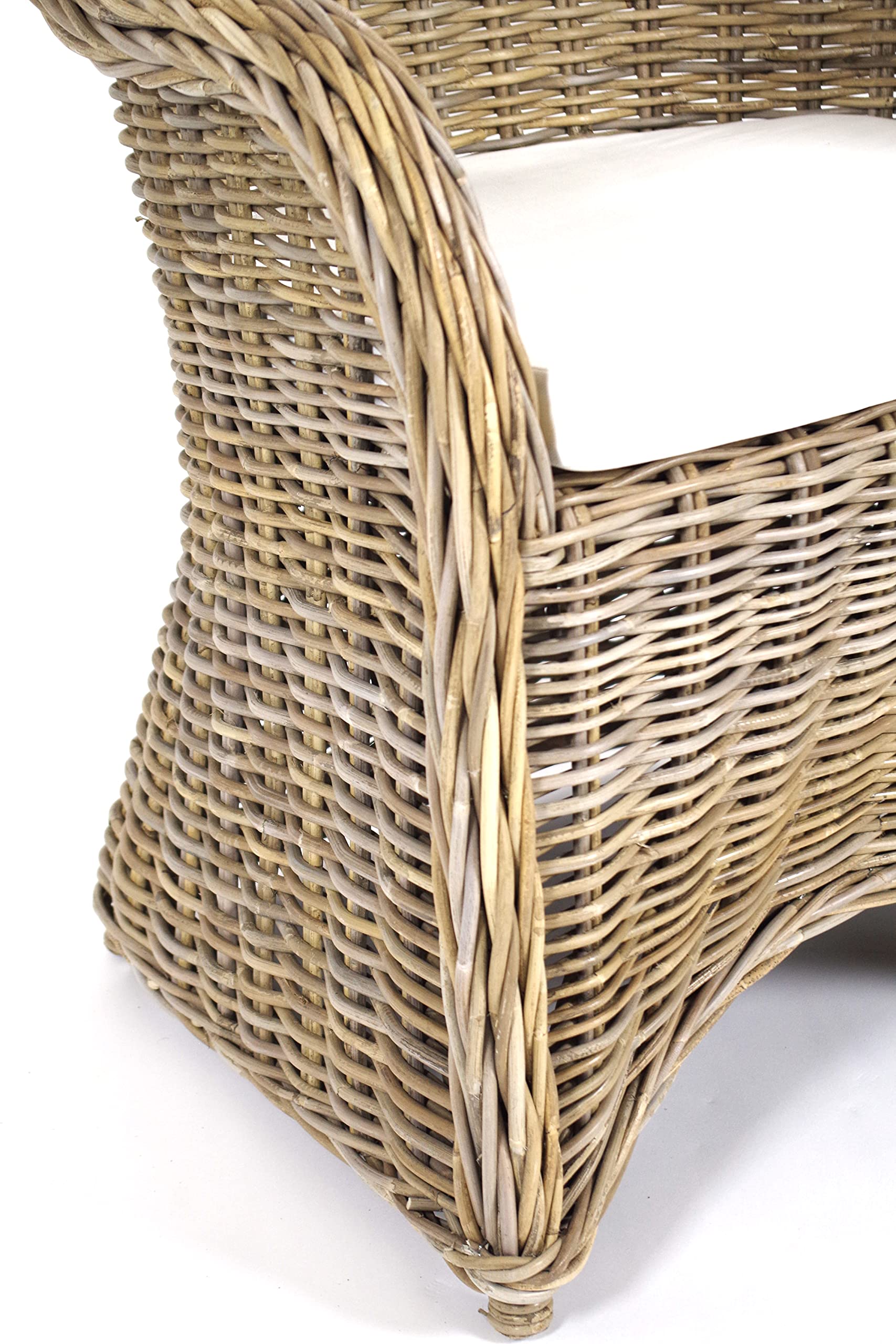 Kobolo Rattansessel Boston NEW Korbsessel aus Rattan 60x62x87 cm Grau