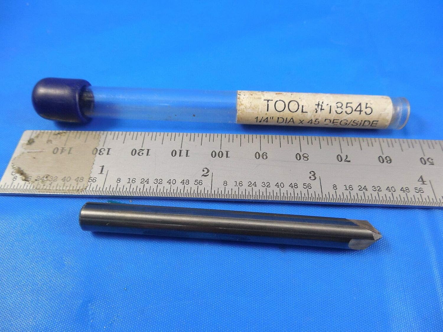 HARVEY TOOL 18545C3 1/4 Dia 4FL 45 DEG PER Side Carbide END Mill