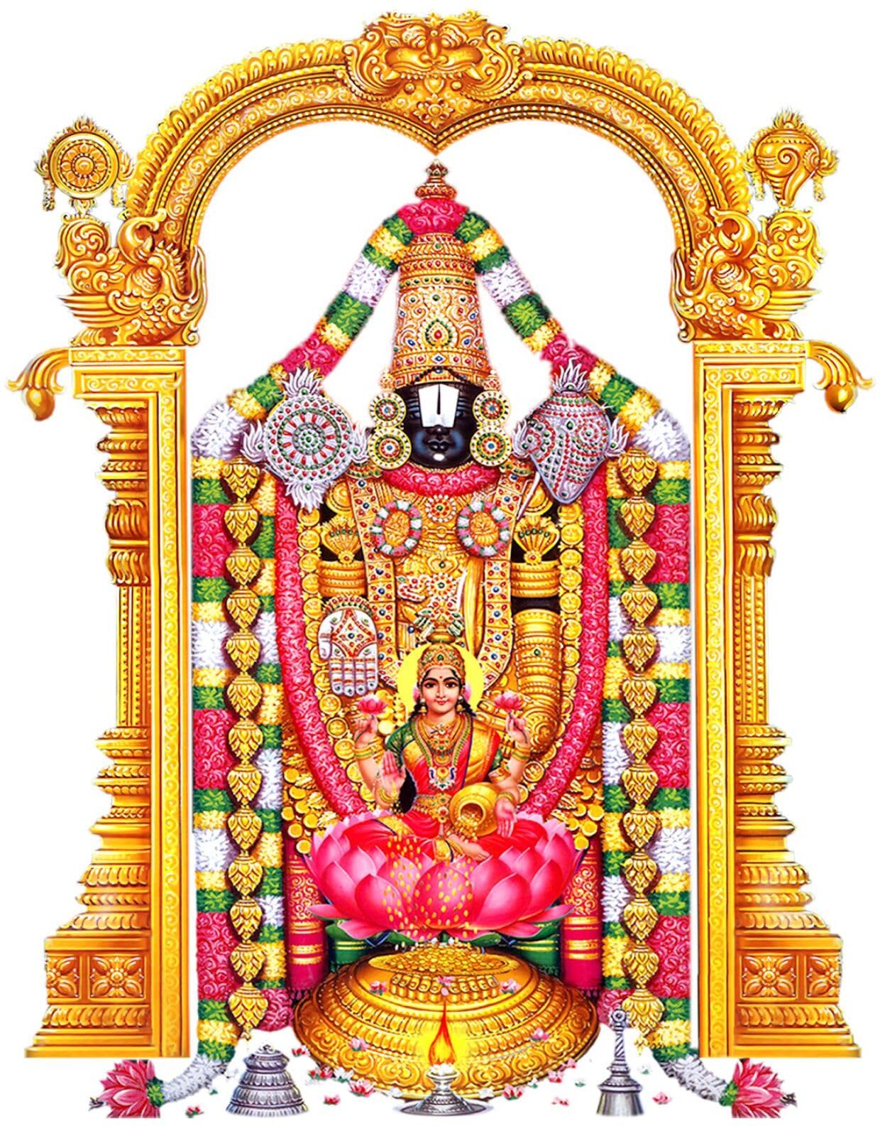 WallHunt Lord Venkateswara with Consorts Lakshmi and Padmavati Vinyl Wall Stickers for Bedroom,Living Room,Kids Room,Hall Wall Cover Size 40X50CM-picture-27