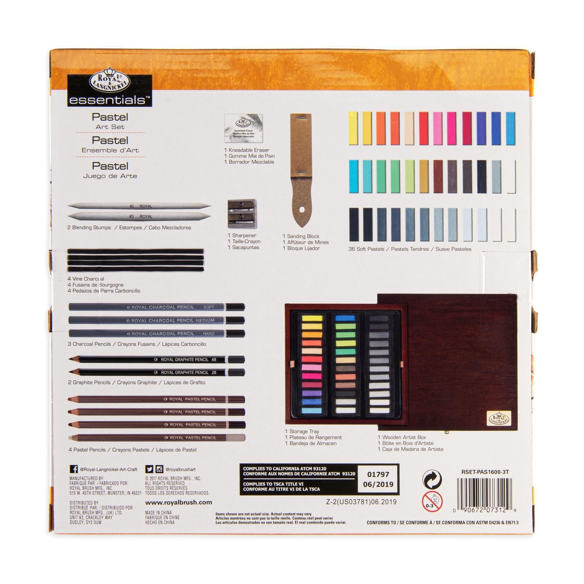 Royal & Langnickel Premier Box Set Pastellstift, Holz, Braunes Holzgehäuse, 1