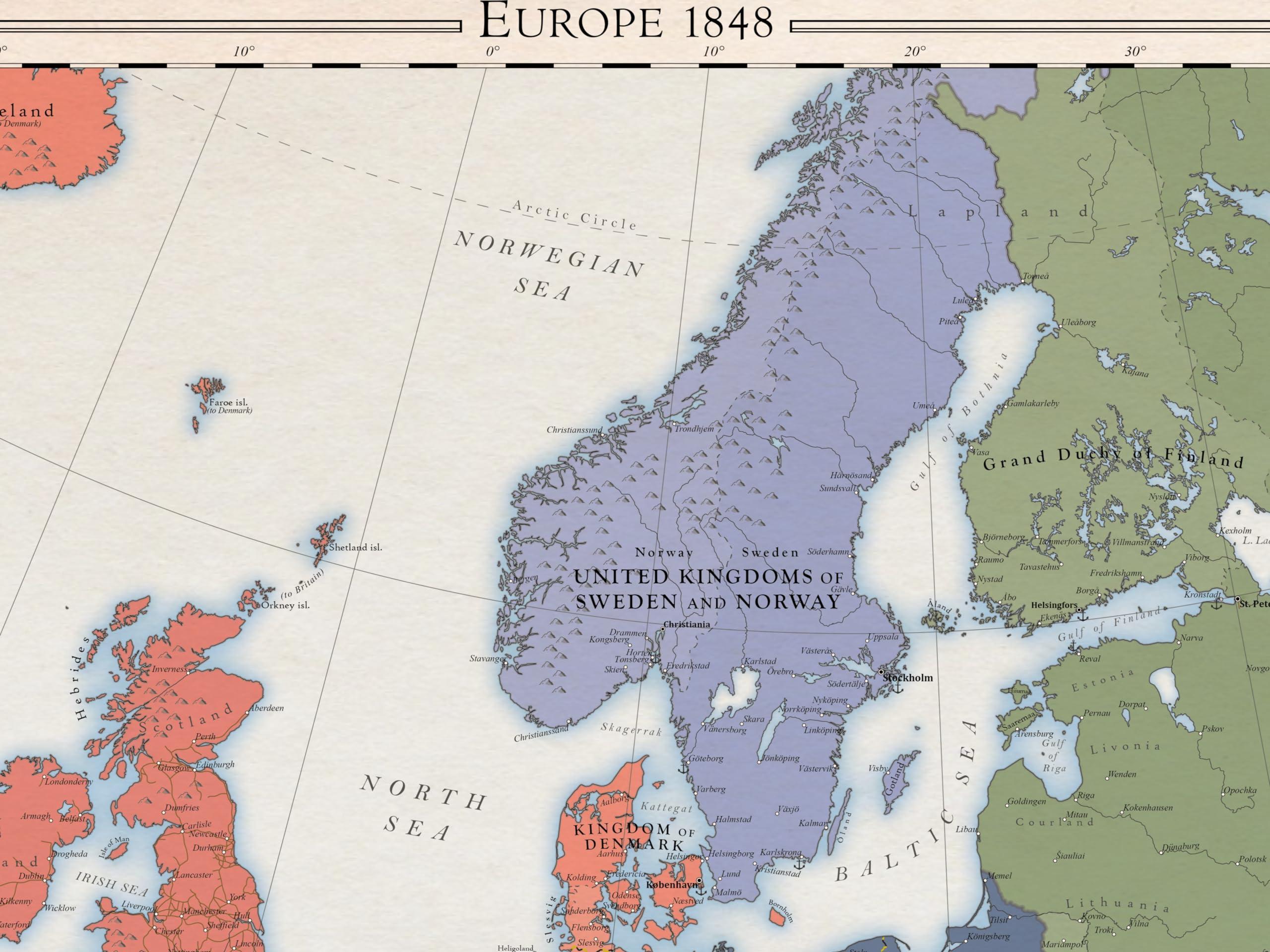Europa 1848, Mapa Histórico (100x70cm)