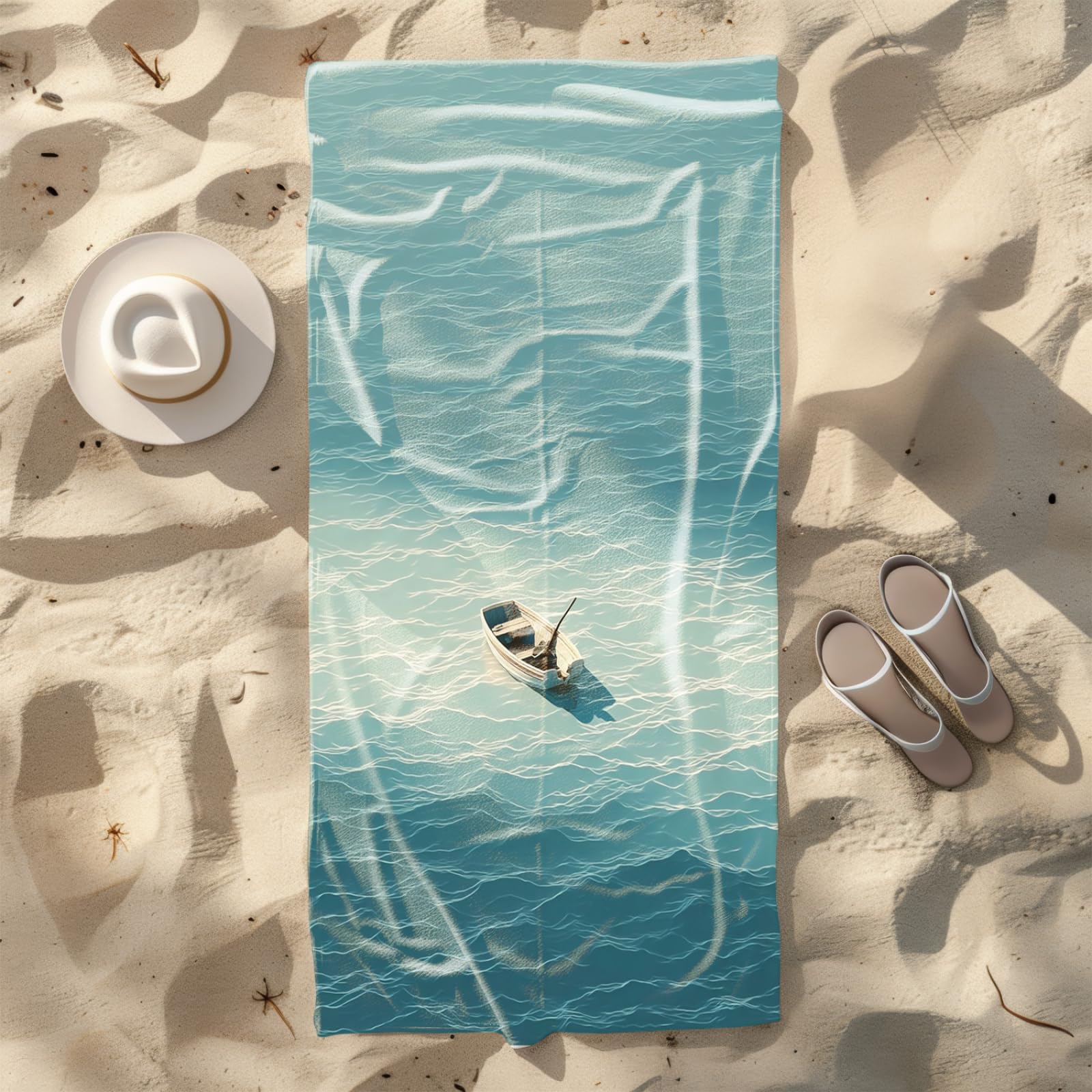 Générique Serviette Microfibre Plage Lac Bleu Clair