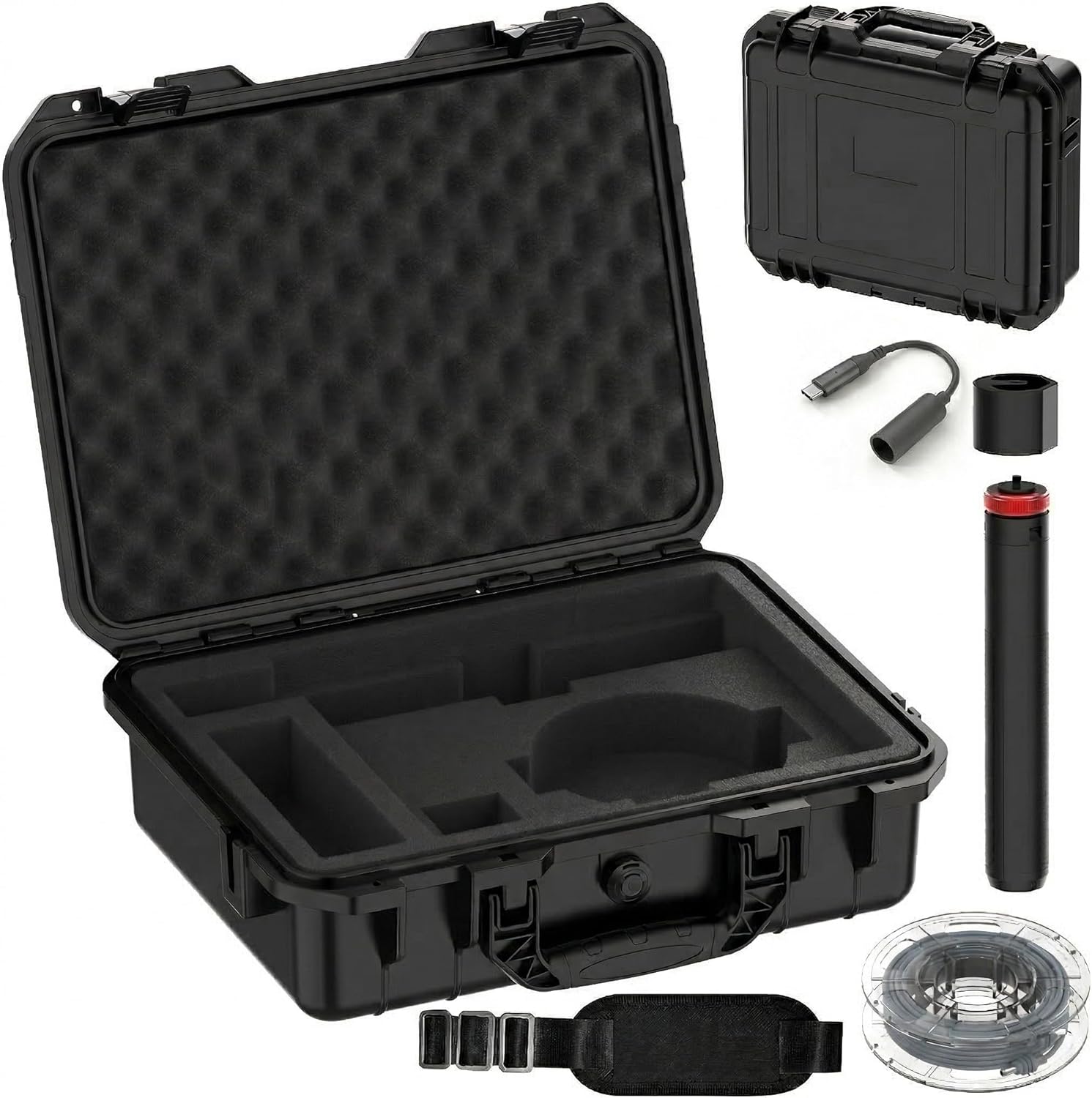 Starlink Mini Case with Tripod, Hard Carrying Travel Kit with Cable Winder and USB-C to DC Adapter Cable, Protective Storage Case for Starlink Mini Accessories, RV Camping Remote Work