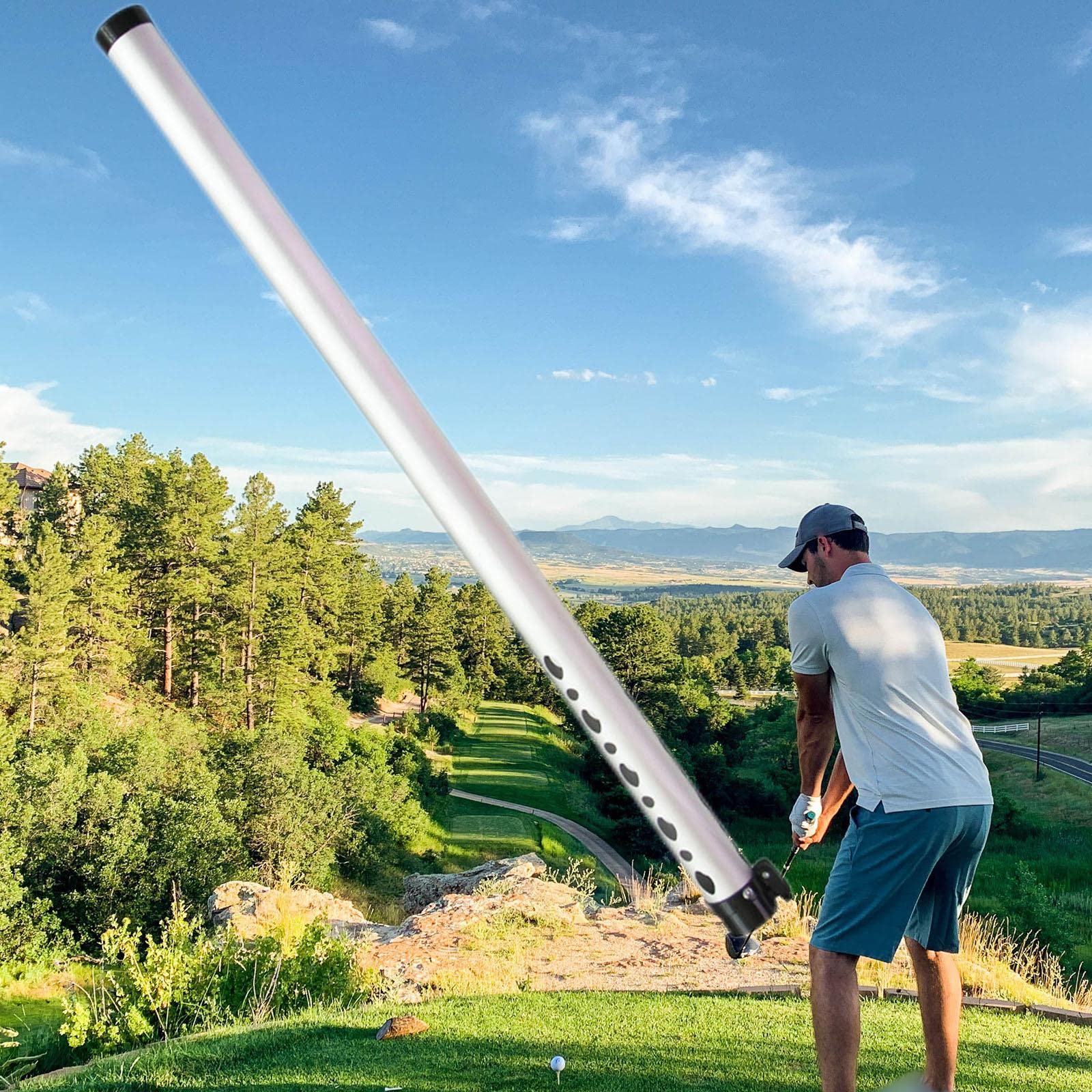 Golf Recogedor Tubo Portátil Recogebolas Aluminio Contenedor Portátil para Pelotas de Mesa con Función Antióxido Adecuado para Hombres Mujeres,
