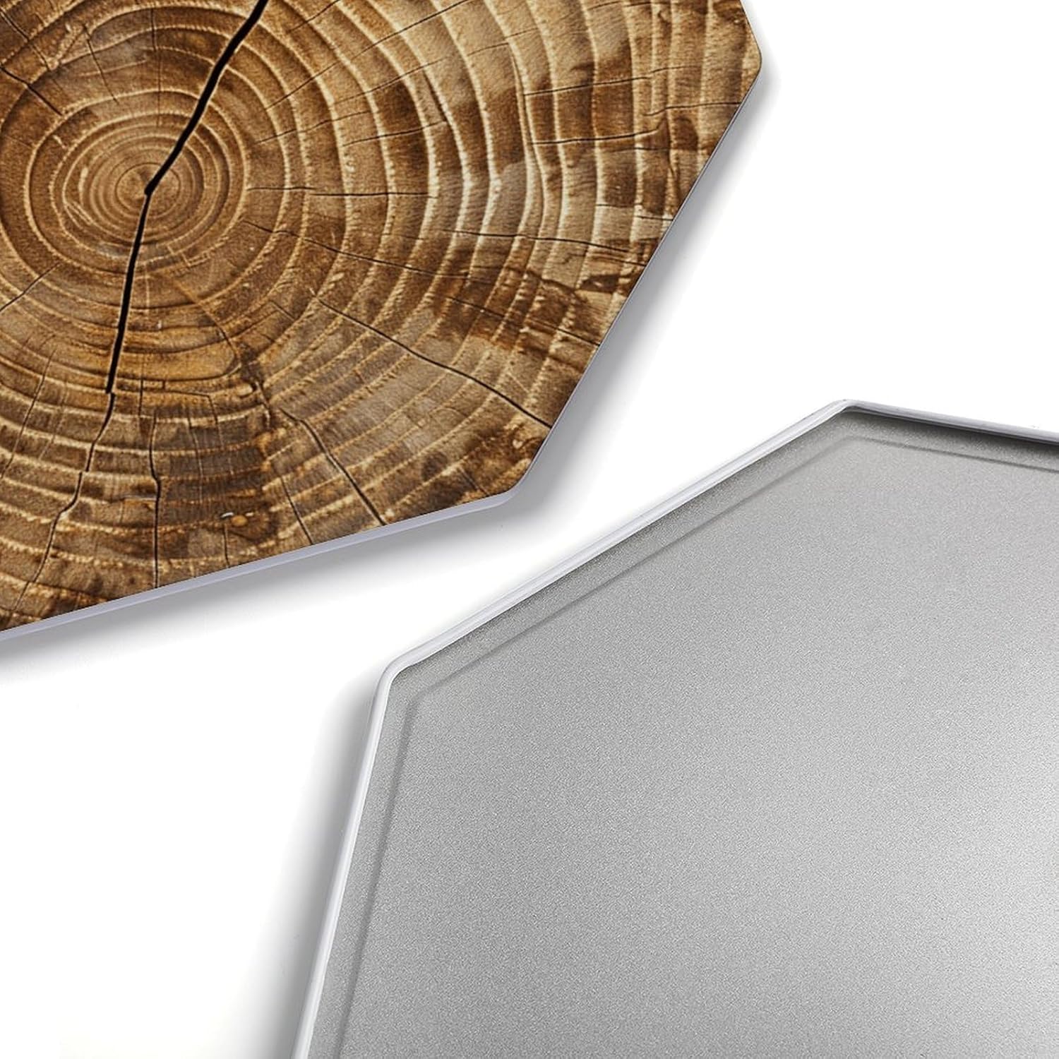 Ctagon Metal Sign for Home, Modern Display Plate for Kitchen, Wood Grain Texture Plates Accent Hanging Wall Decorations 3PCS for Living Room, Bedroom, Hallway, Hotel
