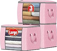 Vista 64 de Fab totes Paquete de 8 bolsas de almacenamiento plegables para mantas, contenedores de almacenamiento para organizar dormitorio, armario, ropa, Gris