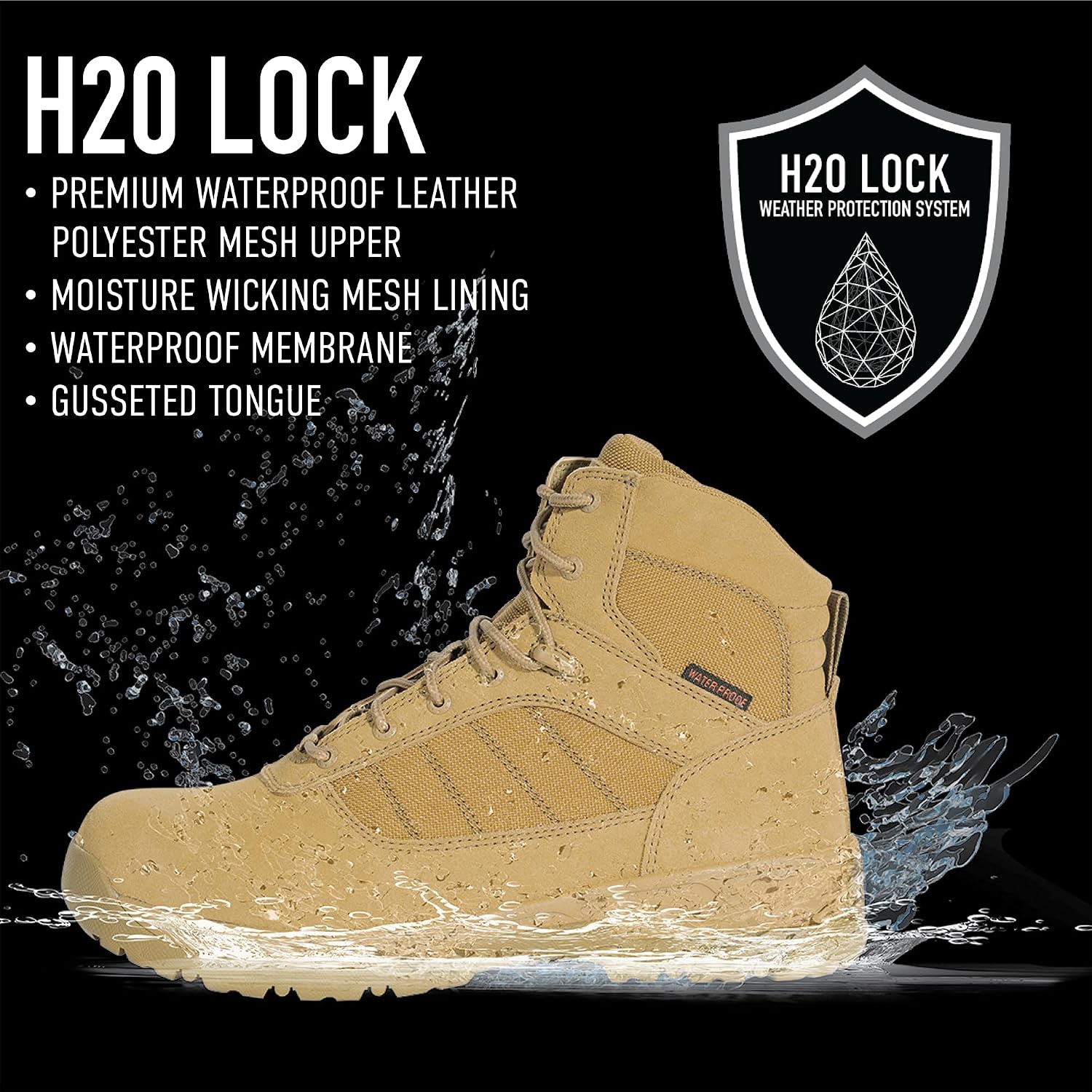 Rothco Guardian AR 670-1 Coyote Brown Tactical Boots – 6 Inch – Waterproof Lightweight Duty Footwear