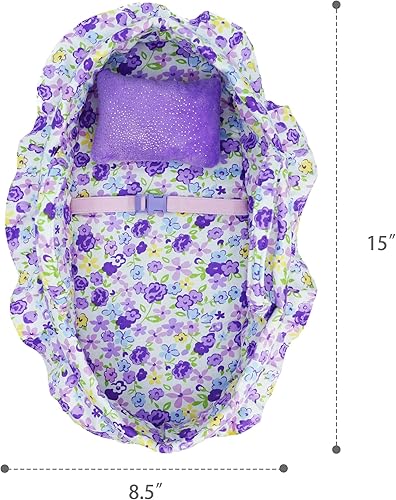 Miniatura 8 de June Garden Cozy Dream - Moisés para muñecas  Transportador portátil para muñecas de hasta 14 pulgadas  Almohada suave y hebilla de seguridad