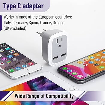 Amazon.com: Bates European Travel Adapter with USB - US to