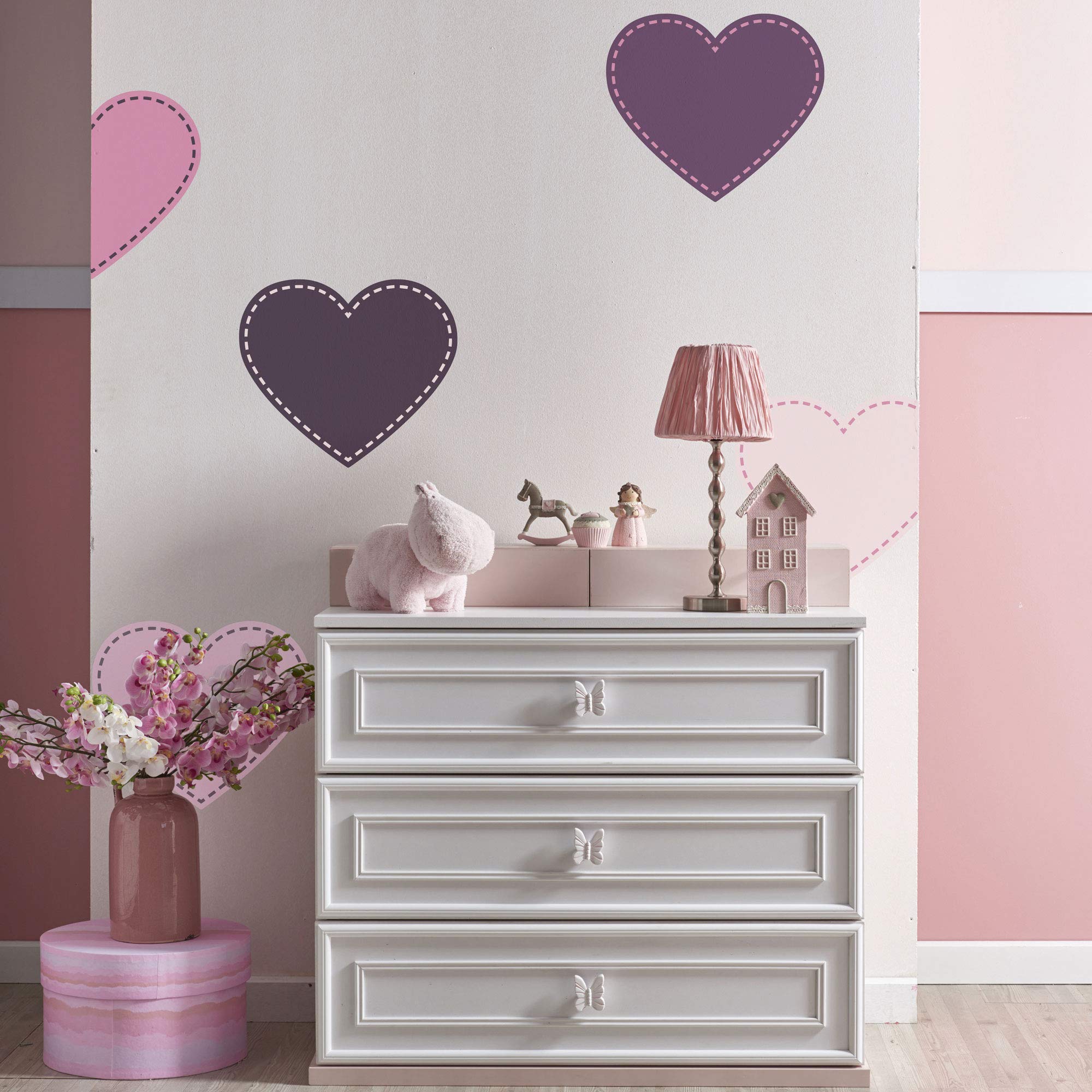 NAKLEO Large Wall Painting Stencil 43x64 cm, Dotted Heart Valentine's Day Pattern, Reusable Plastic Template - Image 3