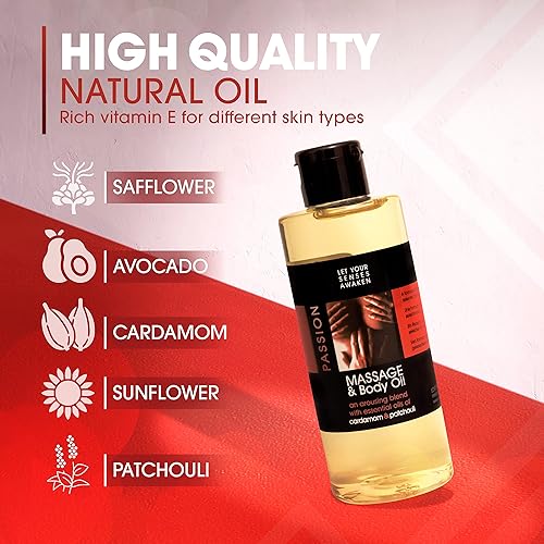 Miniatura 6 de Aceite de masaje relajante para dolores musculares, masaje vegano y aceite corporal para terapia de masaje con aceites esenciales, 6.76 onzas