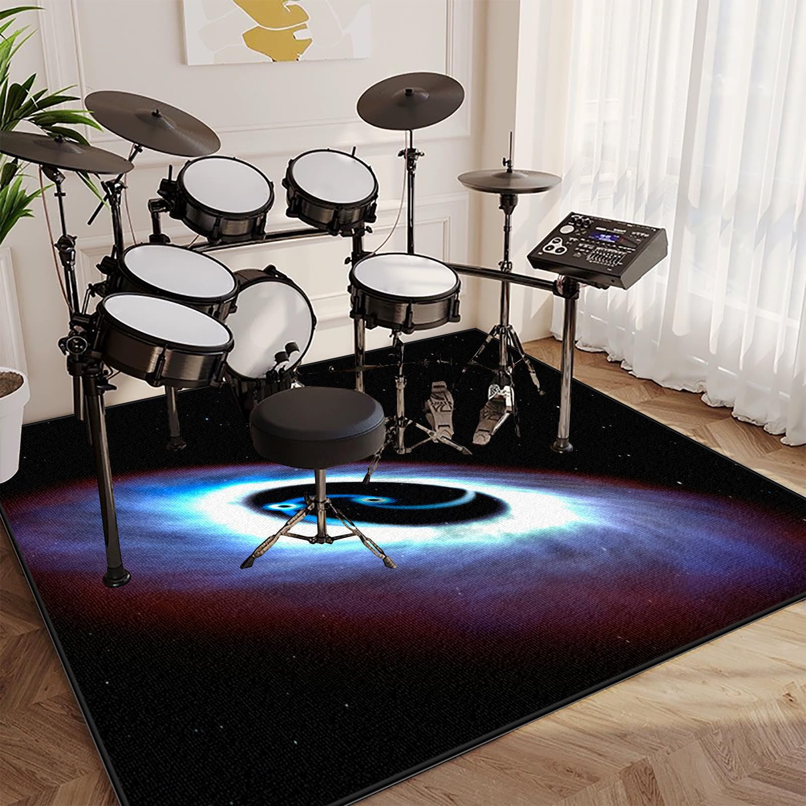 Mata do akumulatorów elektronicznych, mata bębnowa, dźwiękochłonna mata na baterie, profesjonalna prostokątna mata jazzowa do niskich skarbów i innych instrumentów 200 x 170 cm
