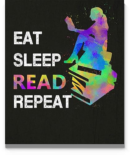 Miniatura 1 de Eat Sleep Read Repeat Quote Wall Art, 11"x14" Unframed Print Poster, Ideal for Book Lovers, Readers, English Teachers or Librarians