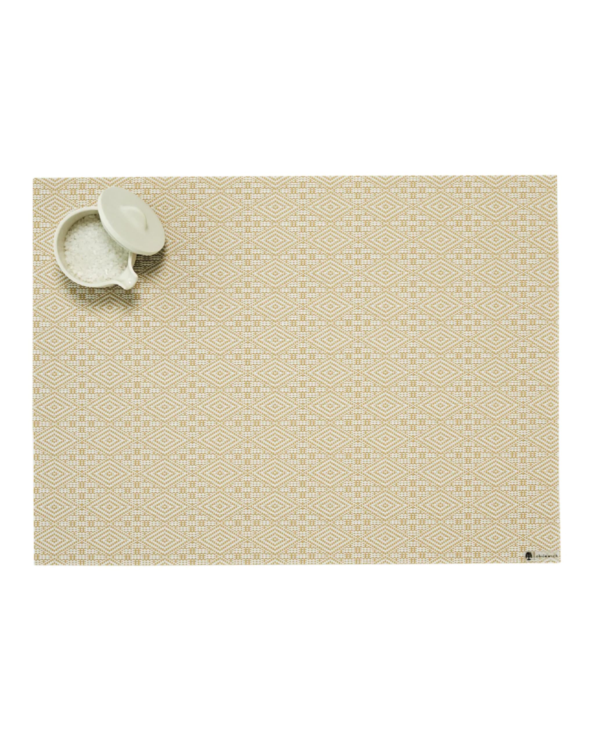 Photo 1 of Martha by Martha Stewart | Chilewich Boxwood Placemats - Woven Placemats Set of 4 - Reusable, Stain-Resistant, Indoor/Outdoor Tabletop Protection - Wheat - 14" x 19" Rectangle