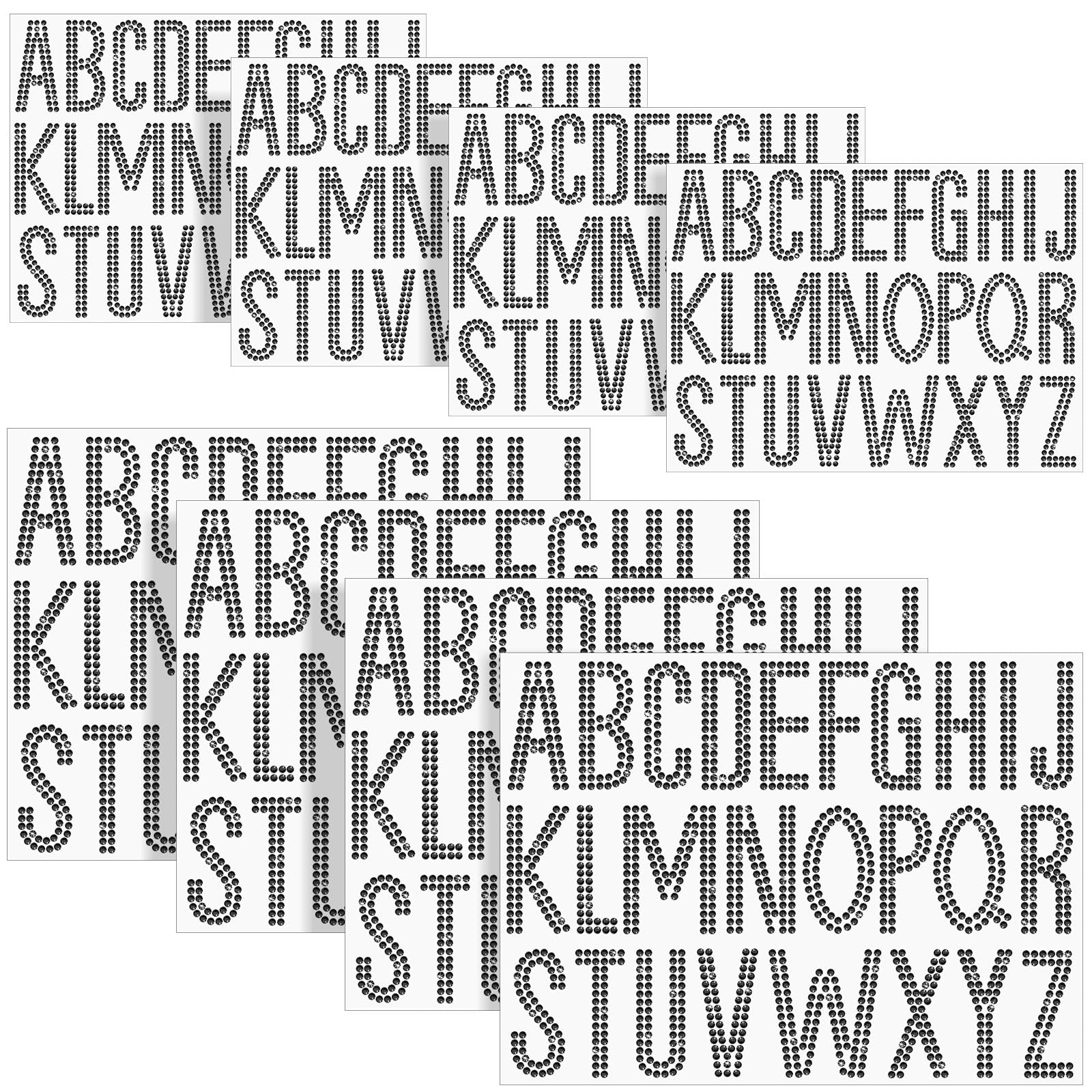 Autocollants lettres alphabet strass noir Qilery 208 pièces pour DIY