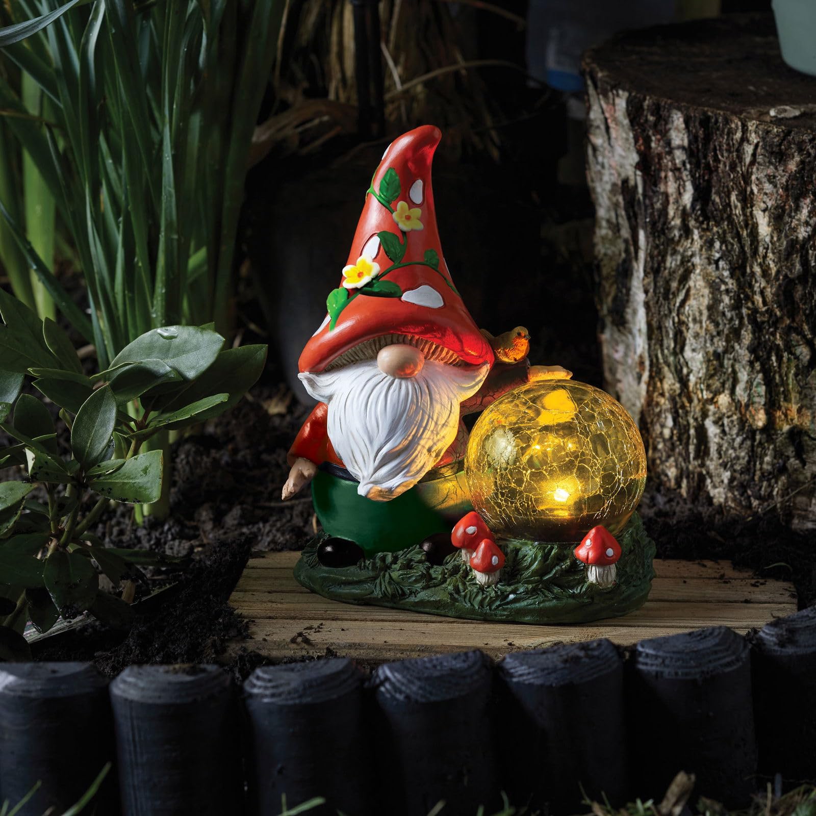 Pflanzen Klle Smart Garden Solar Powered Woodland Wizard Crackle Glove LED Ornament 20.5cm, Colourful - Image 2