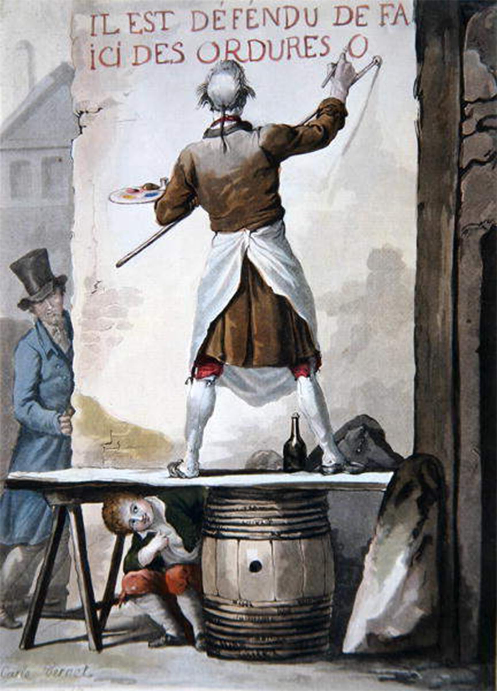 SERENDIPITP Aesthetic Poster Photo Wall Print Retro Picture a Signwriter and His Assistant by Antoine Charles Horace Vernet Modern Wall Artwork for Home Decor 60x90cm