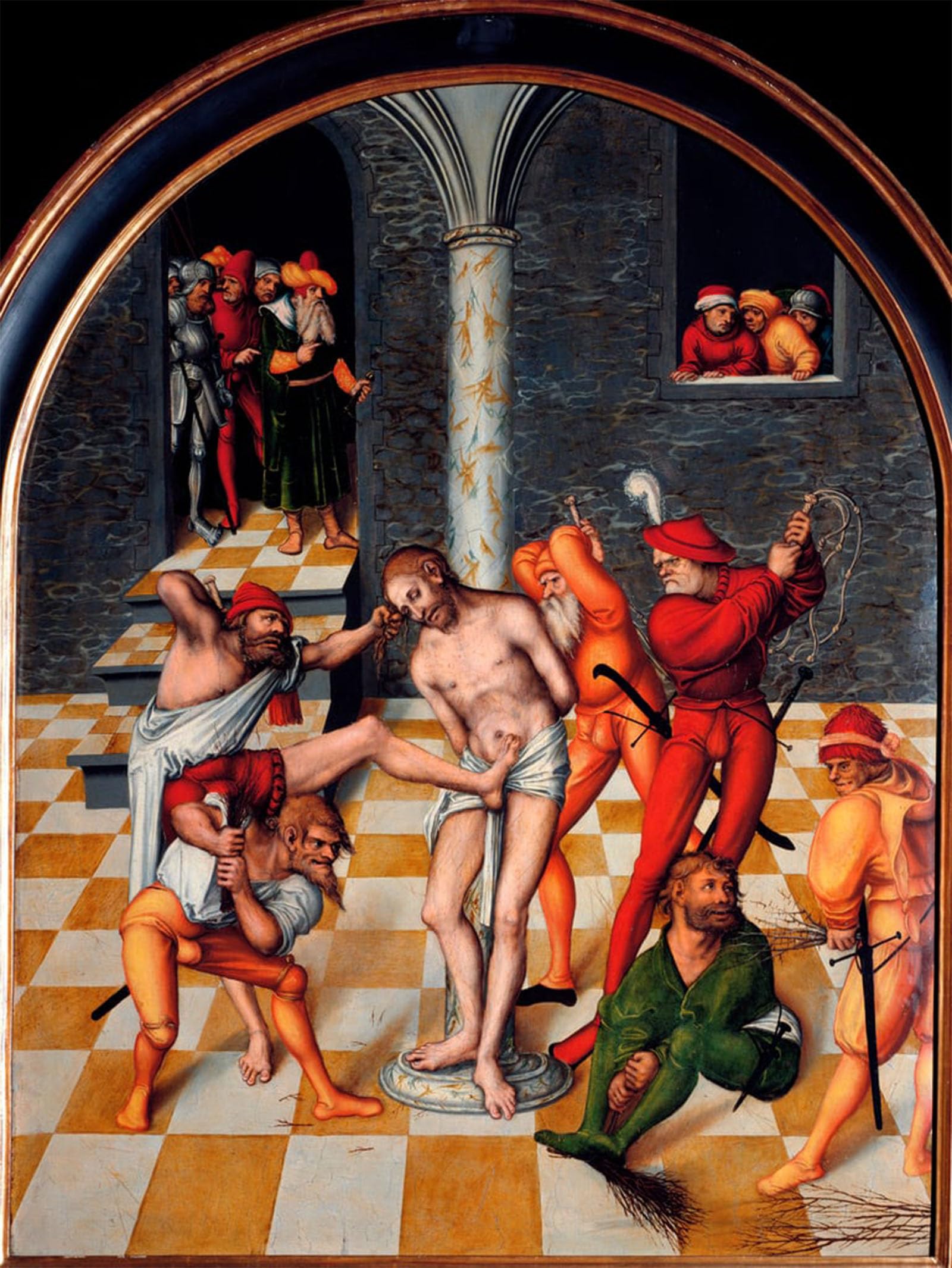 ARTXLXXBN Famous Prints Artwork Pictures Poster Painting Art the Flogging of Christ by Lucas the Elder Cranach Artwork Landscape Pictures for Home Decor 60x90cm