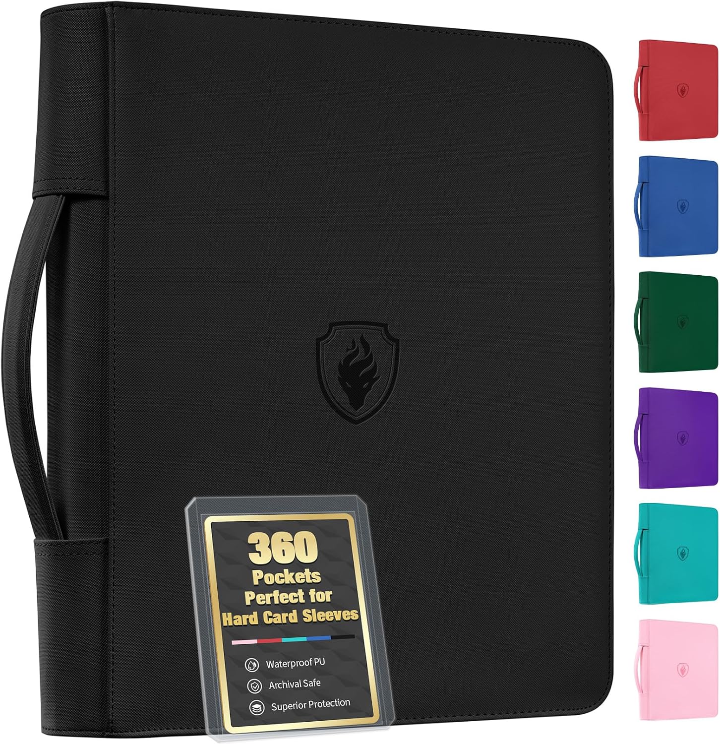 Fabmaker Top Load Binder Holds 360 Cards, Portable Card Binder with Handle | Side Loading Trading Card Storage for 3" x 4" Hard Card Sleeves, Collectible Card Album Case for Games, Sports Cards