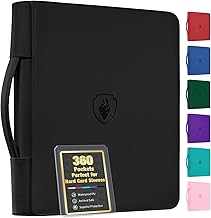 Fabmaker Top Load Binder Holds 360 Cards, Portable Card Binder with Retractable Handle, Side Loading Trading Card Storage for 3" x 4" Hard Card Sleeves, Collectible Case for Games, Sports Cards, Black