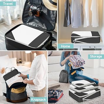 Compression Packing Cubes 10 Sets,Travel Luggage Packing Organizers Extensible Suitcase Organiser Bags Set for Travel Essentials Bag or Home Storage