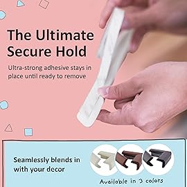 Bb Earth Baby Proofing Edge and Corner Guard Protector Set for Back to School, 20 Feet Edges & 8 Foam Corners, Furniture and Tables Child Baby Proof Bumpers, Pre-Taped Corner Cushions - Onyx Black