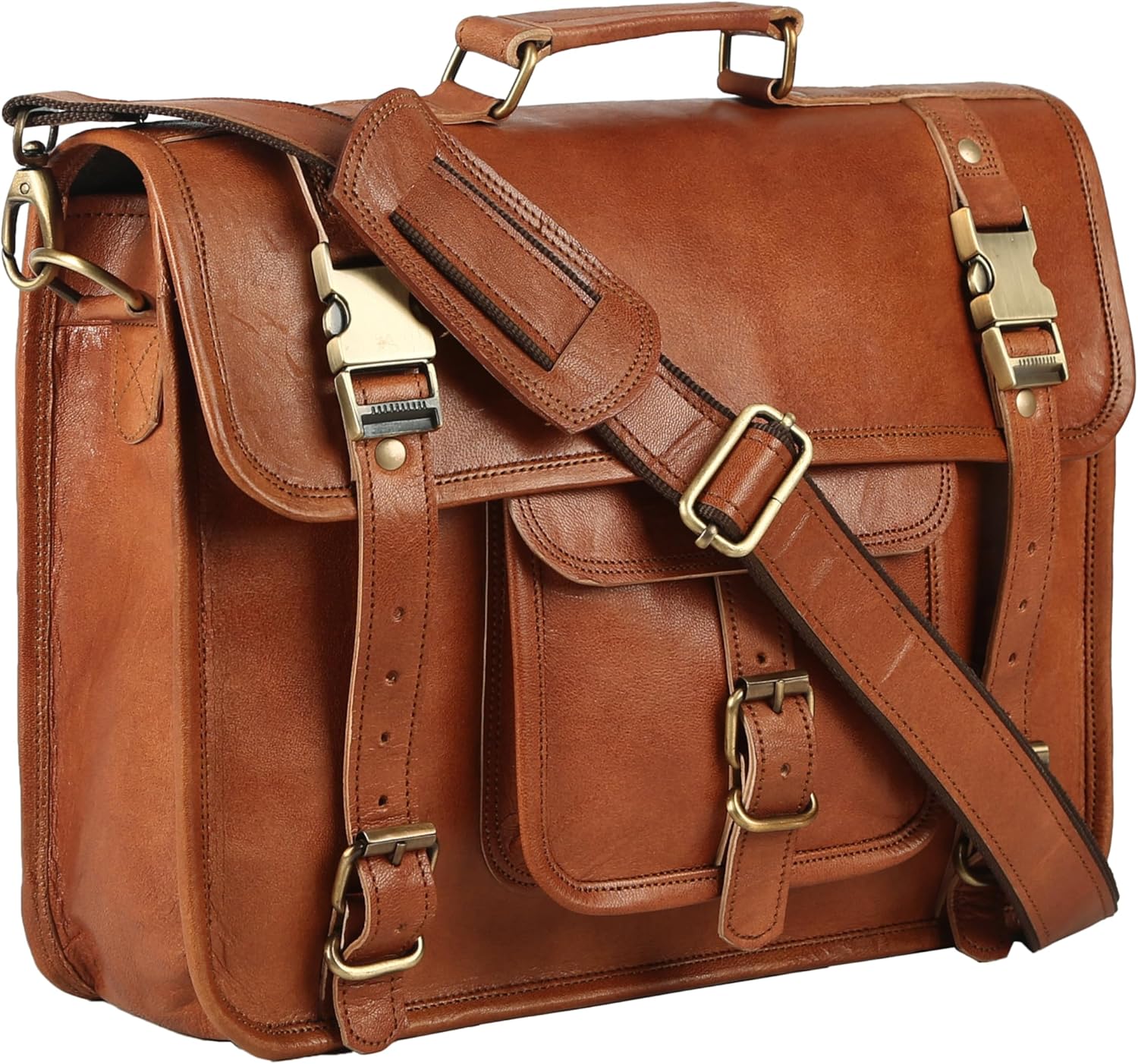 Brown Leather Messenger Bag for Men, Laptop Bag, Crossbody Bag, Handmade Leather Satchel Shoulder Bag