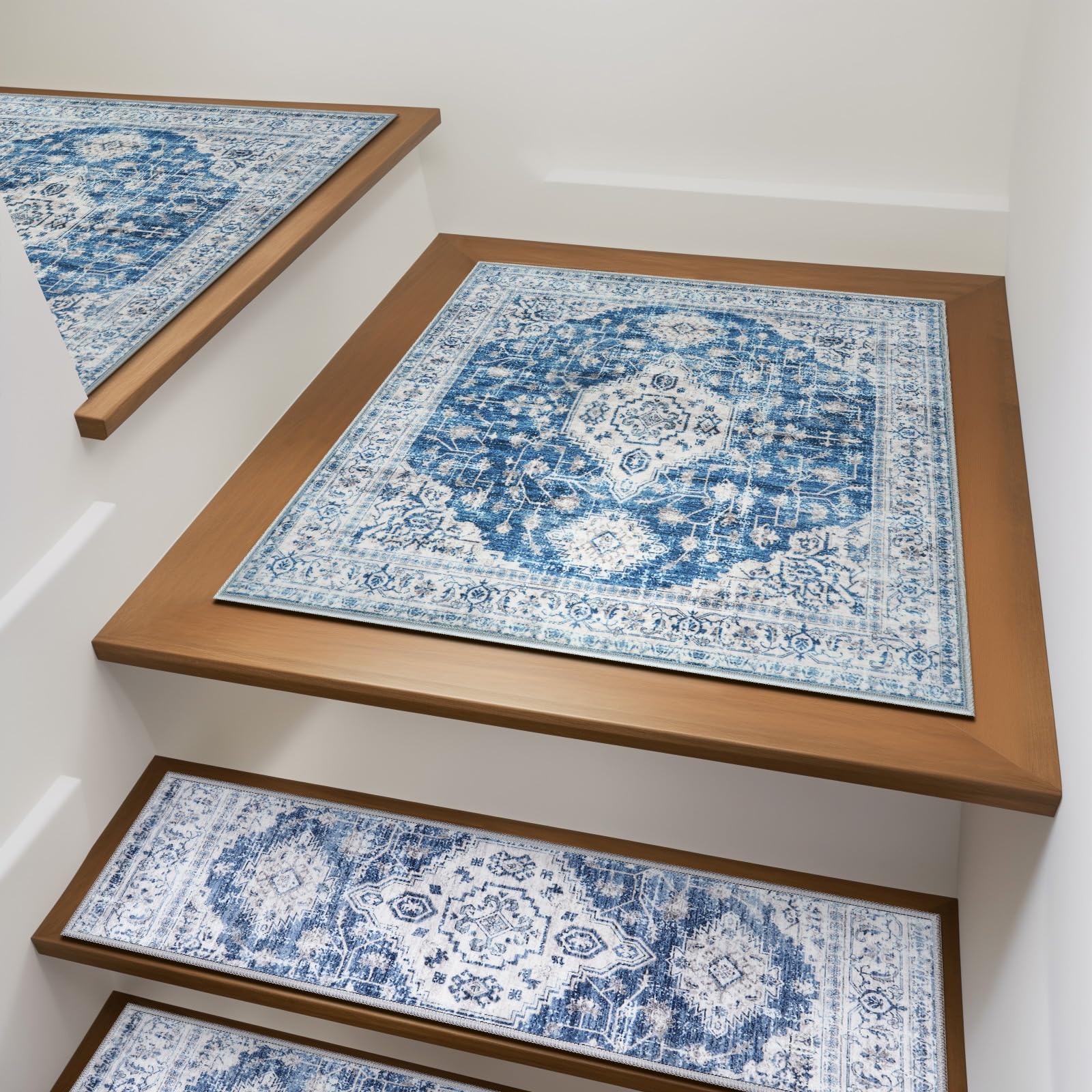 OJIA Stair Treads Carpet for Wooden Steps Non-Slip Landing Mat 31"x31"