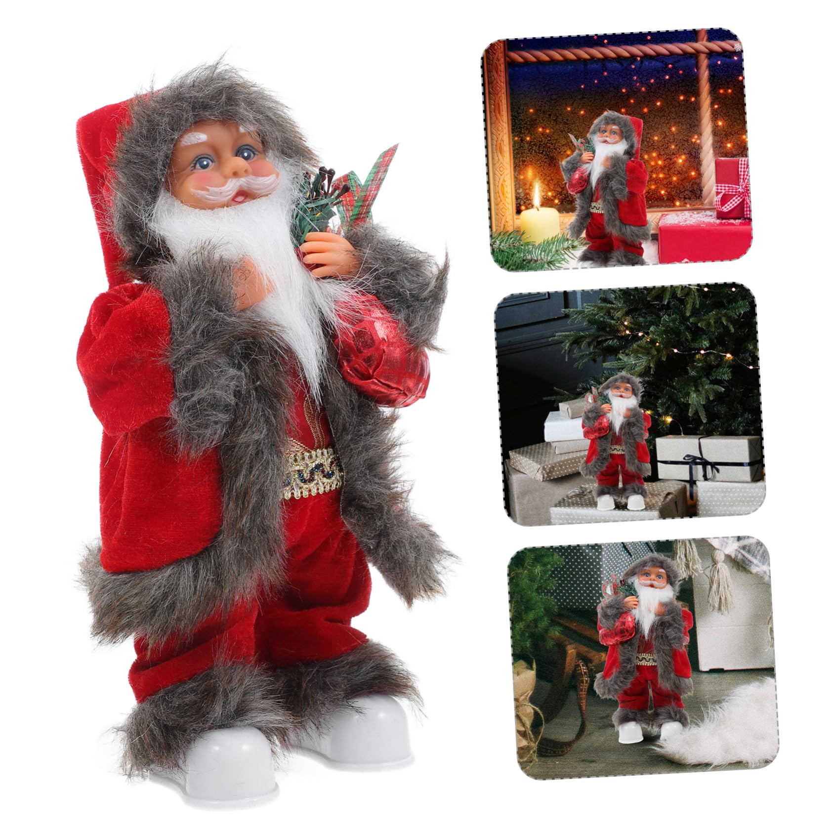 Statuina Di Babbo Natale Di Natale Elettrica in Piedi Ornamento Da Tavolo Decorazione Natalizia Per Casa