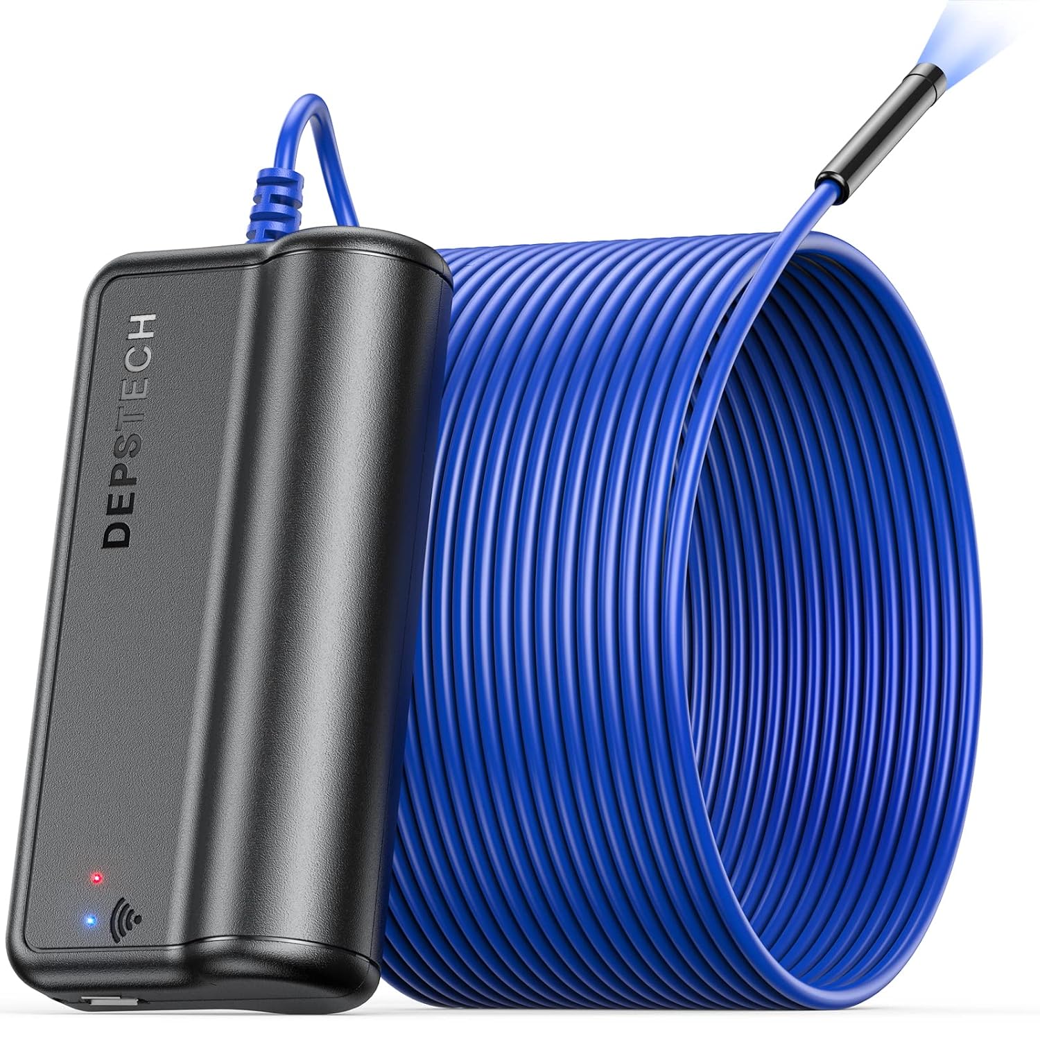 Wireless Endoscope, DEPSTECH 1080P HD Inspection Camera IP67 Waterproof Borescope with 6 LED Lights for Automotive, 2200mAh Battery Snake Camera for Android and iOS Phones,Tablet, IPad -Blue(10M/33FT)