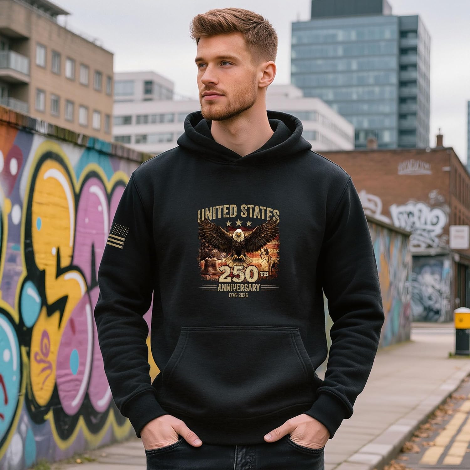 1776-2026 250th Anniversary Flag Hoodie, Usa Patriotic Hoodies, 250 Anniversary Usa Hoodie