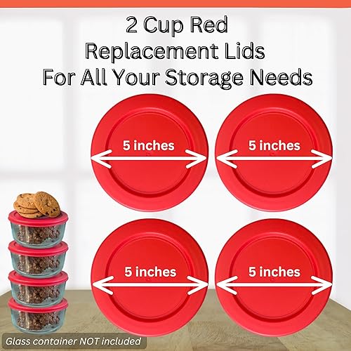 Miniatura 3 de Tapas de repuesto para cuencos rectangulares Pyrex & Klare Ware para 2 tazas, color azul, recipientes de vidrio no incluidos (paquete de 4, azul)