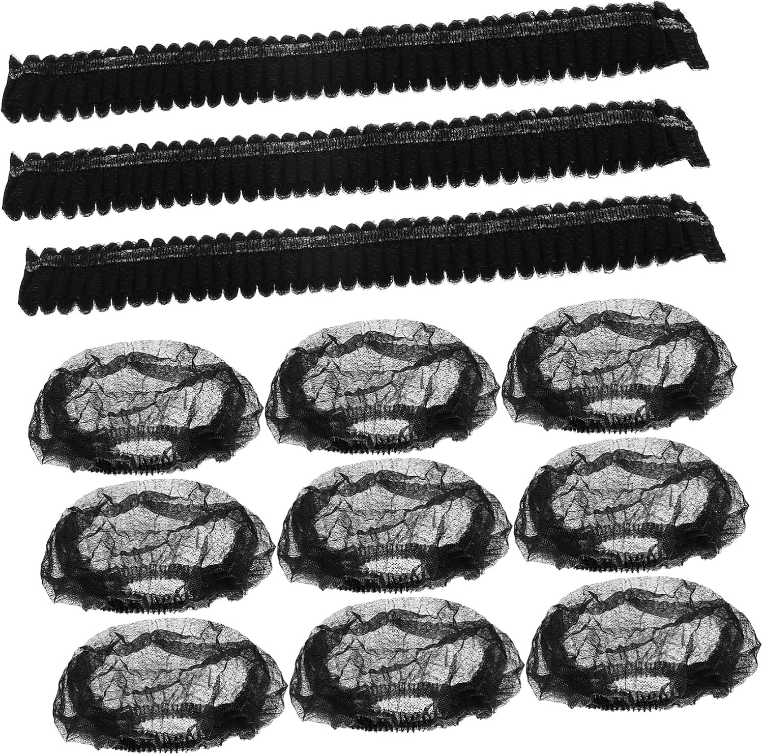 SOLUSTRE 200pcs Disposable Hair Caps Elastic Non-woven Hair Nets for Food Service Lab and Salon Use Nonslip Design Versatile Covers for Daily