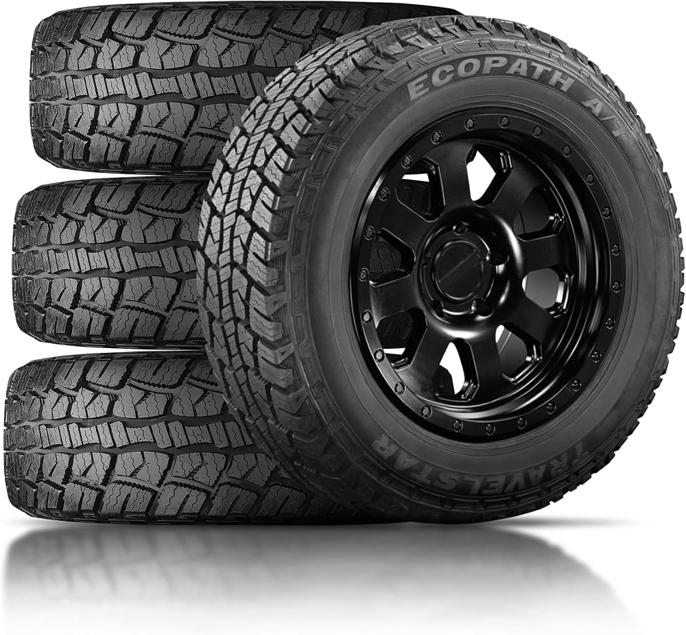 4 Pack:Travelstar Ecopath AT LT265/70R17 10 Ply 121/118S Light Truck Tire | 3-Year Road Hazard Warranty -265/70R17 (Tire Only)