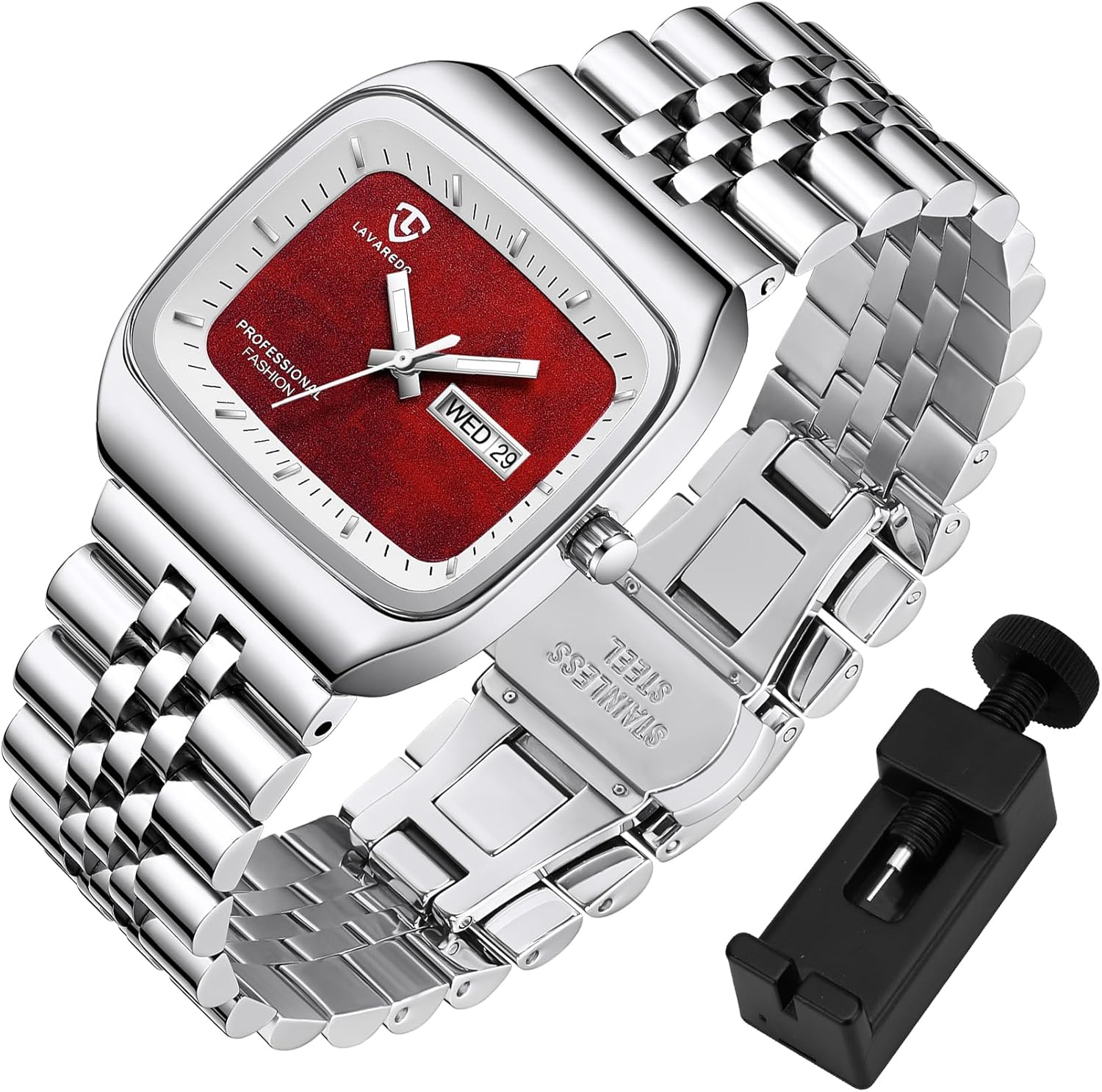 Mens Watch, Luxury Rectangular Watches for Men, Waterproof