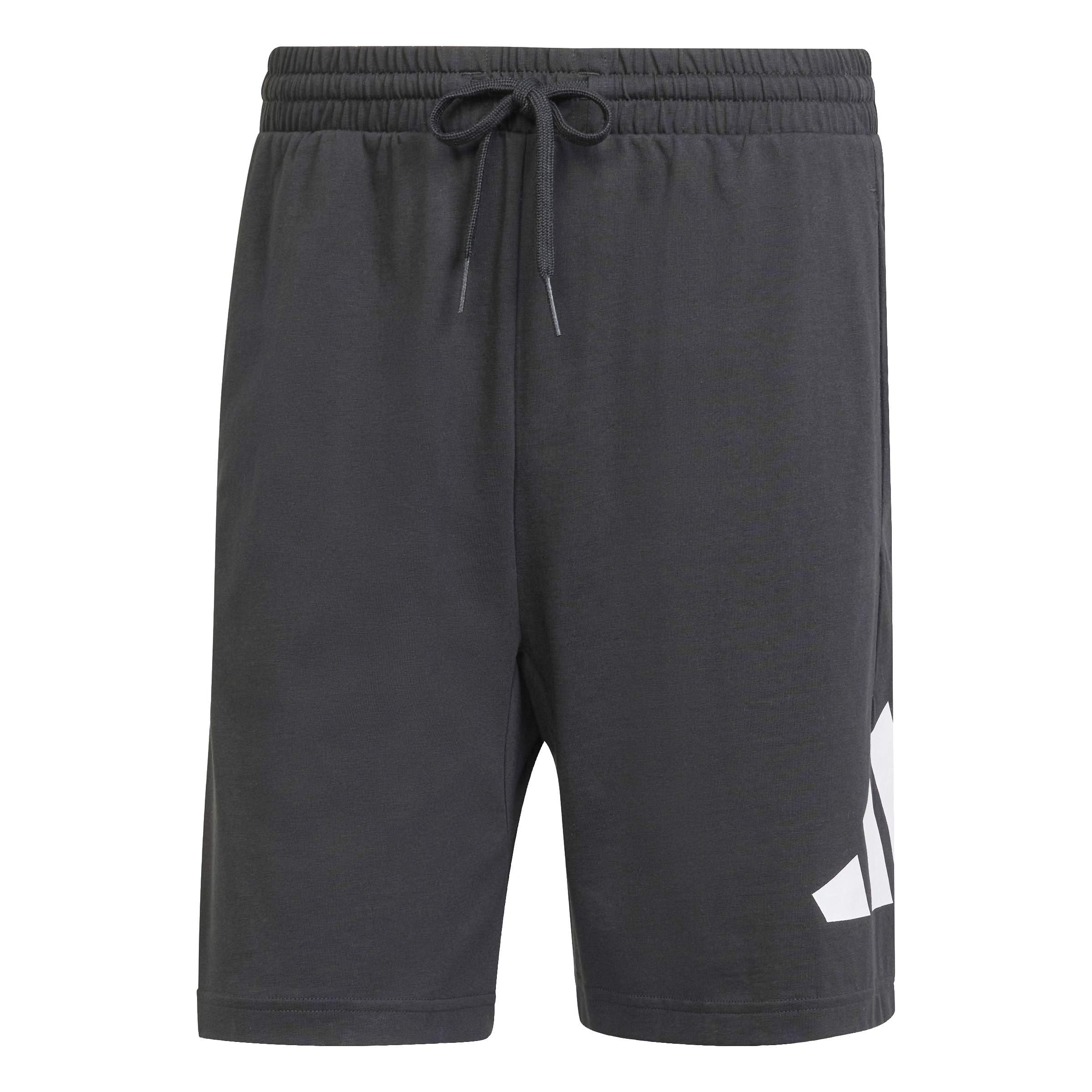 adidas Men's Essentials Big Logo Single Jersey Short Shorts, Black/White, XXL
