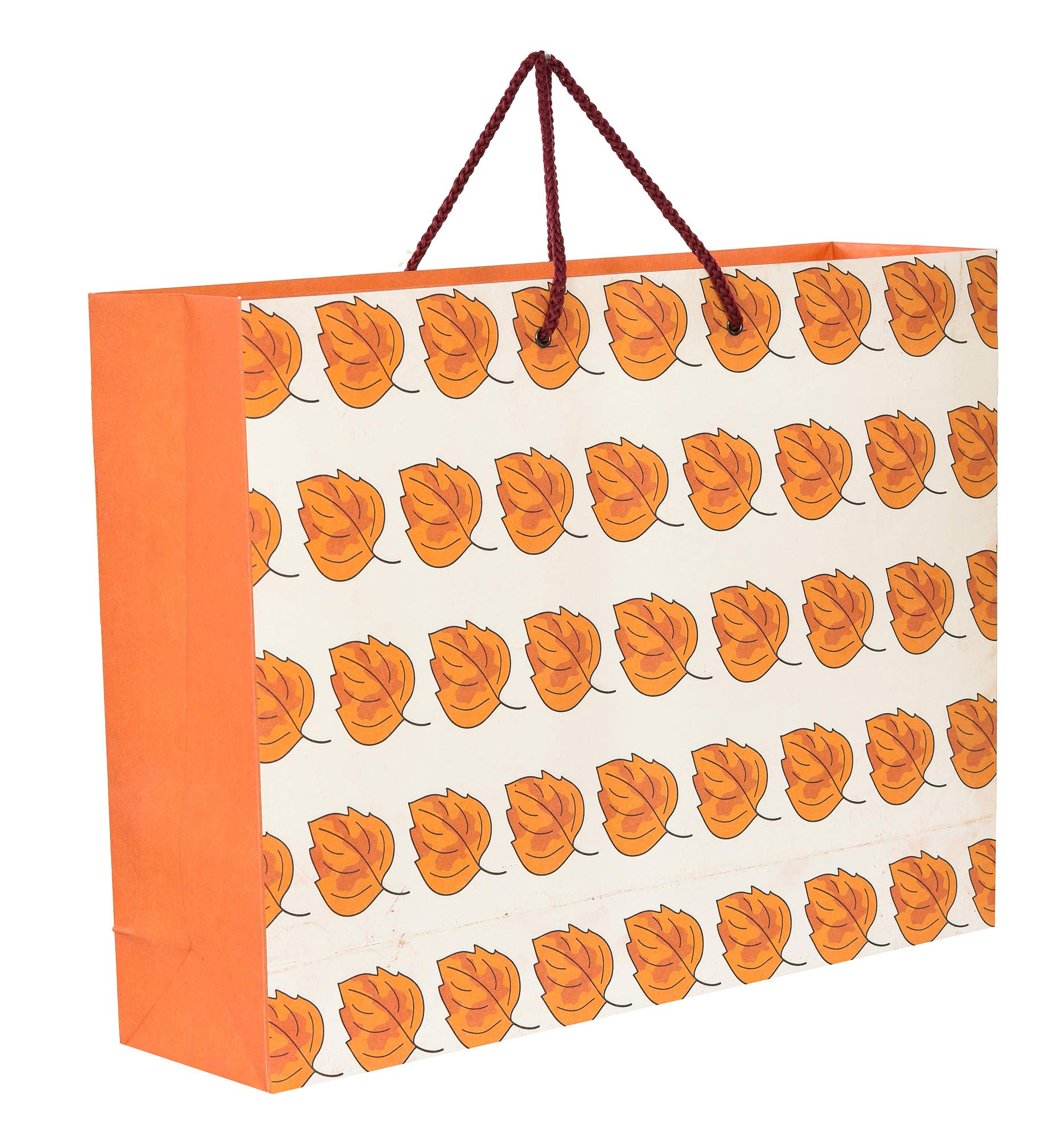 PPJ ® - PAPER CARRY BAG (FLORAL), 16 Inch X 4 Inch X 12 Inch (Large) for DIWALI/WEDDING/FUNCTION/BIRTHDAY/RETURN GIFTS CHRISTMAS (Pack of 10) (ORANGE LEAF) (B08VN3MJSK) Amazon Price History, Amazon Price Tracker