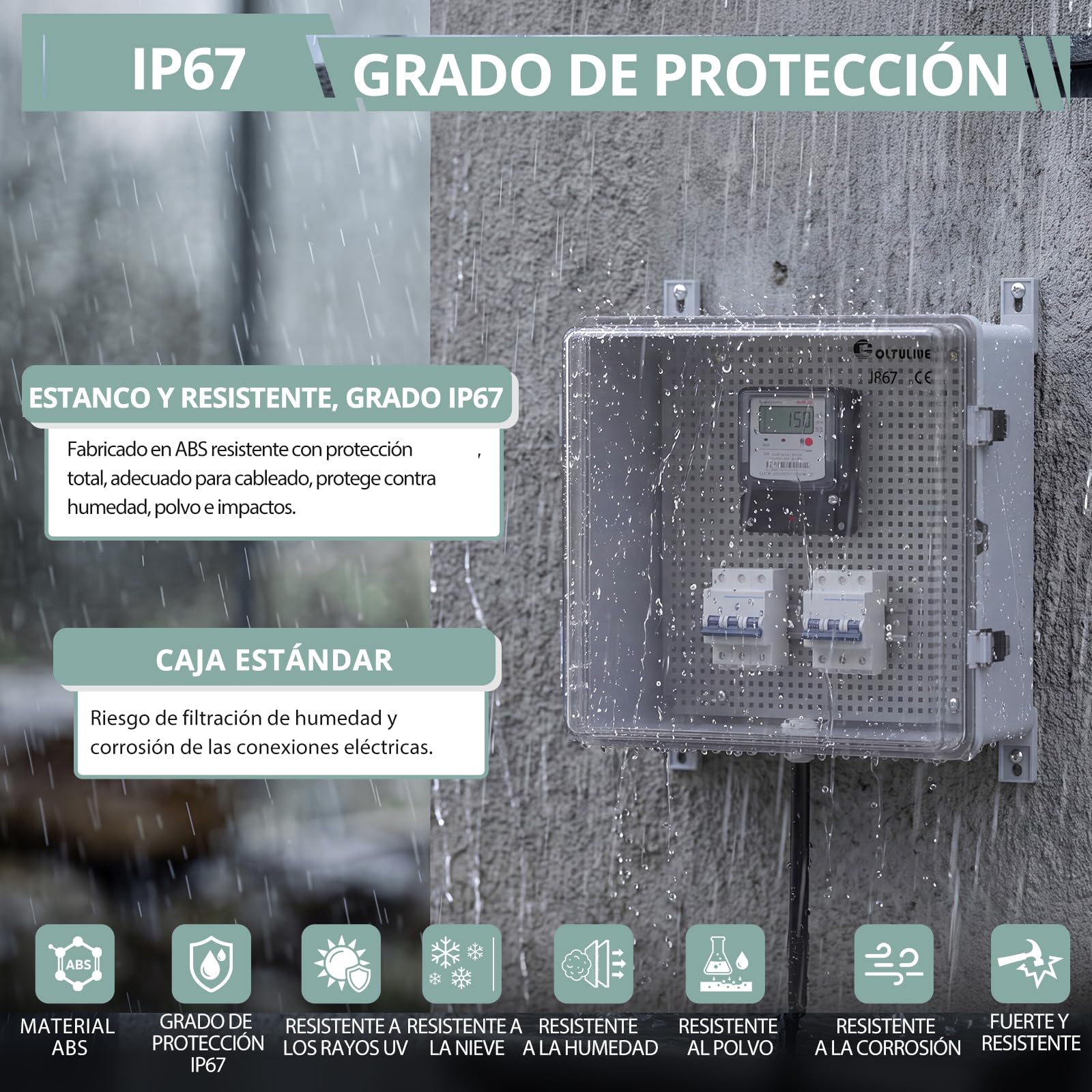 COLFULINE Caja Estanca Eléctrica Impermeable con Cierres Acero Inoxidable