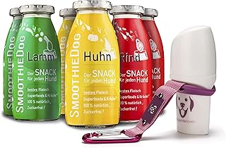 Doggyroller mit SmoothieDog Hundesmoothie 6er Mix Klassik - 100% getreidefrei, für alle Hunde, 3 Sorten - Lamm, Rind und Huhn, natürlicher und zuckerfreier Hundesnack, 6X 250 ml, Farbe Rosa product image