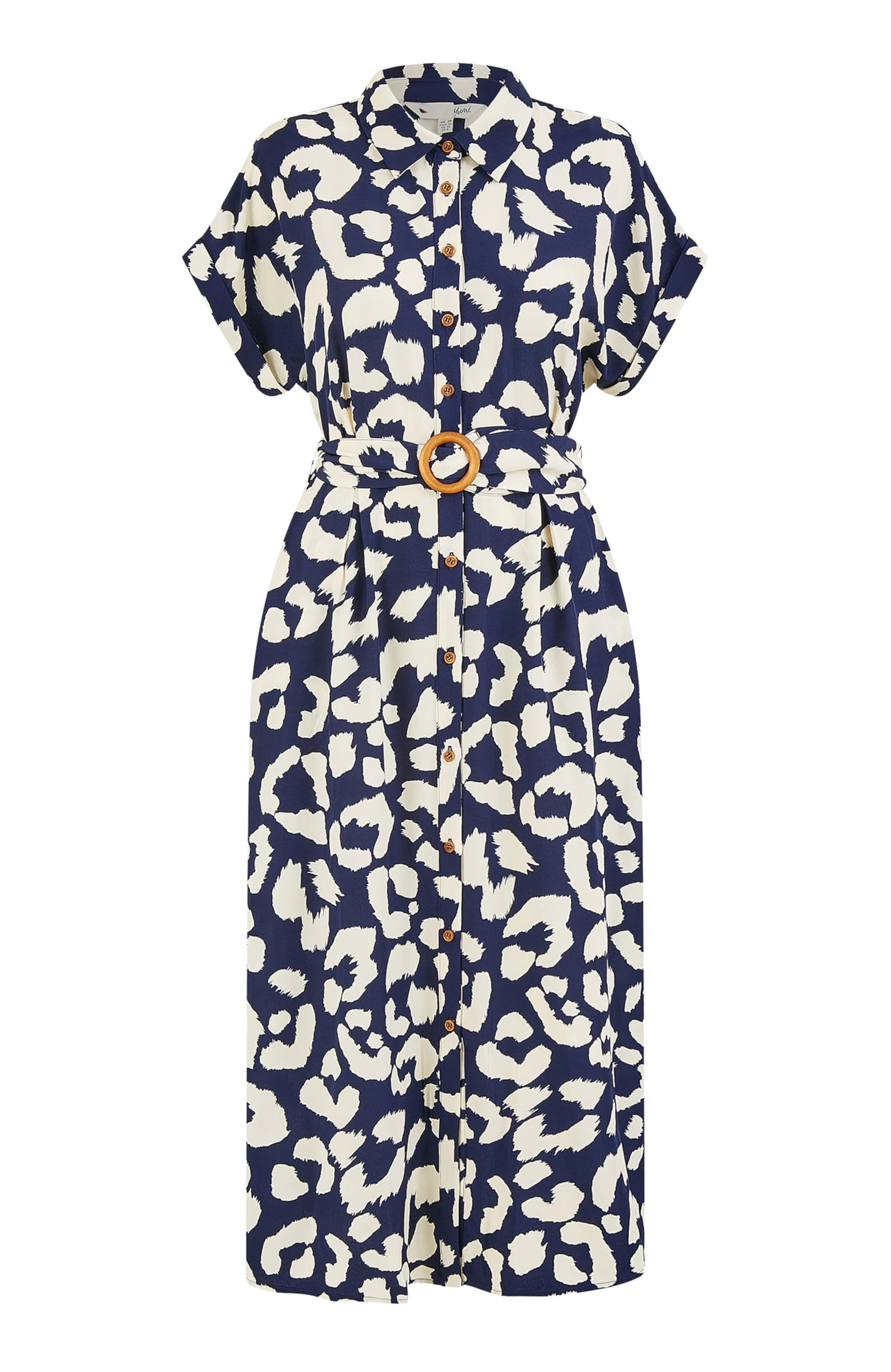 Yumi Women's Shirt Dress - Navy - Viscose - Size 16