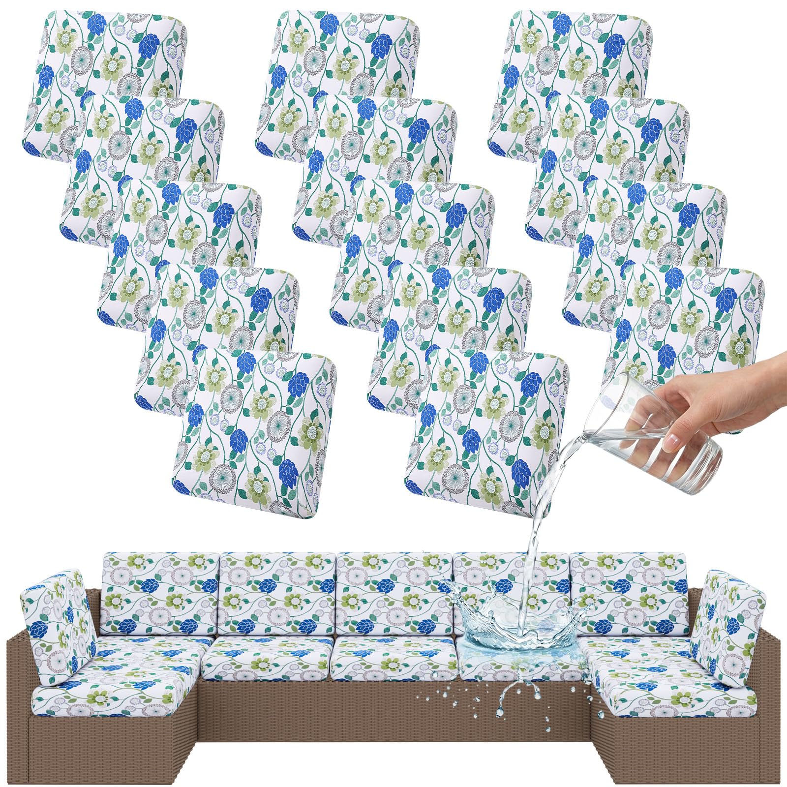 Smiry Waterproof Patio Cushion Covers, Stretch Outdoor Furniture Covers