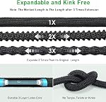 Expandable Garden Hose 50FT, 8 Spray Functions Water Hose with Water Spray Gun Multifunctional Watering Hose Outdoor Yard Leak-Proof Water Pipe with Hook and Storage Bag