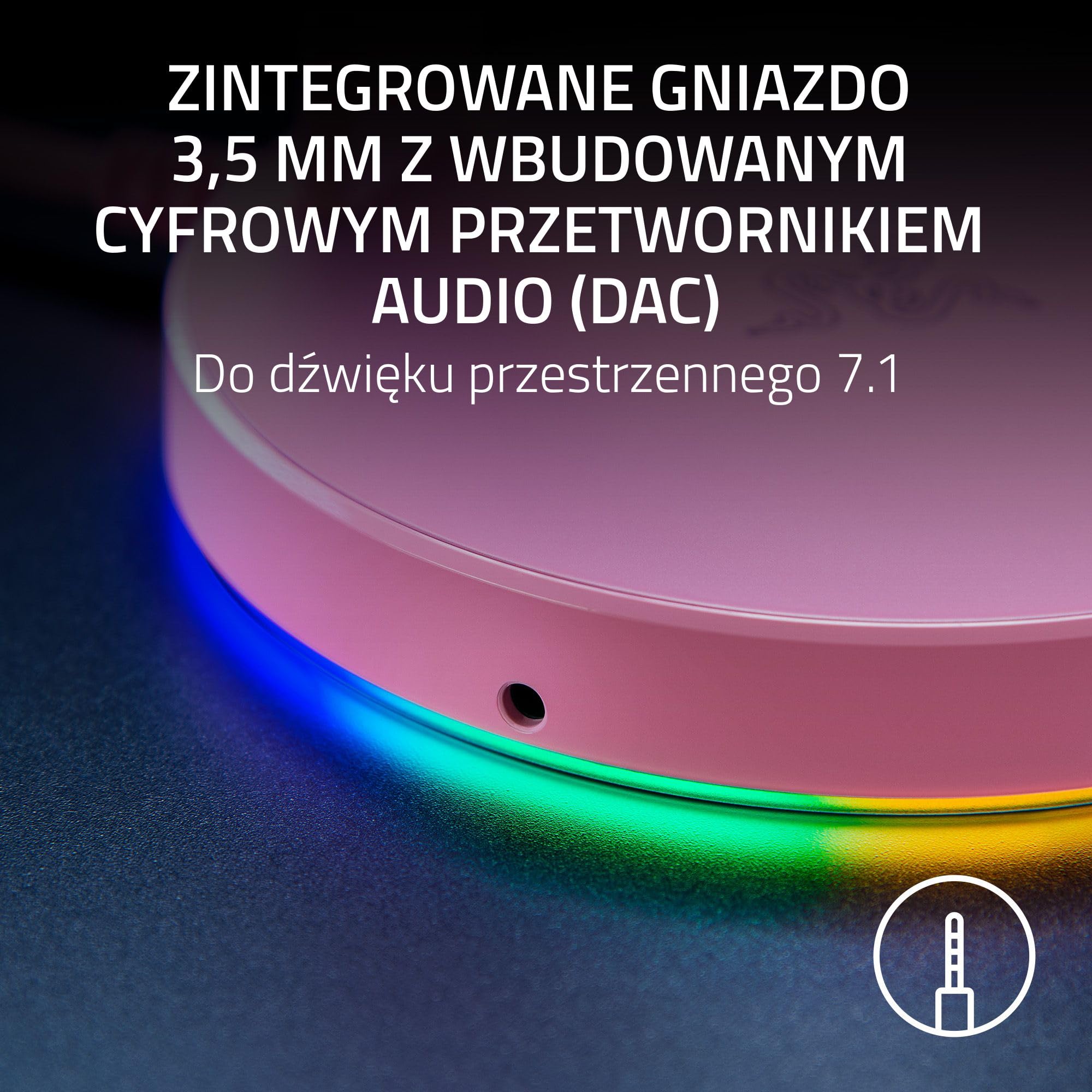 Razer Base Station V2 Chroma - podstawka pod zestaw słuchawkowy z hubem USB i oświetleniem RGB (z dźwiękiem przestrzennym 7.1, zintegrowanym uchwytem na słuchawki, antypoślizgową podstawką) Czarny
