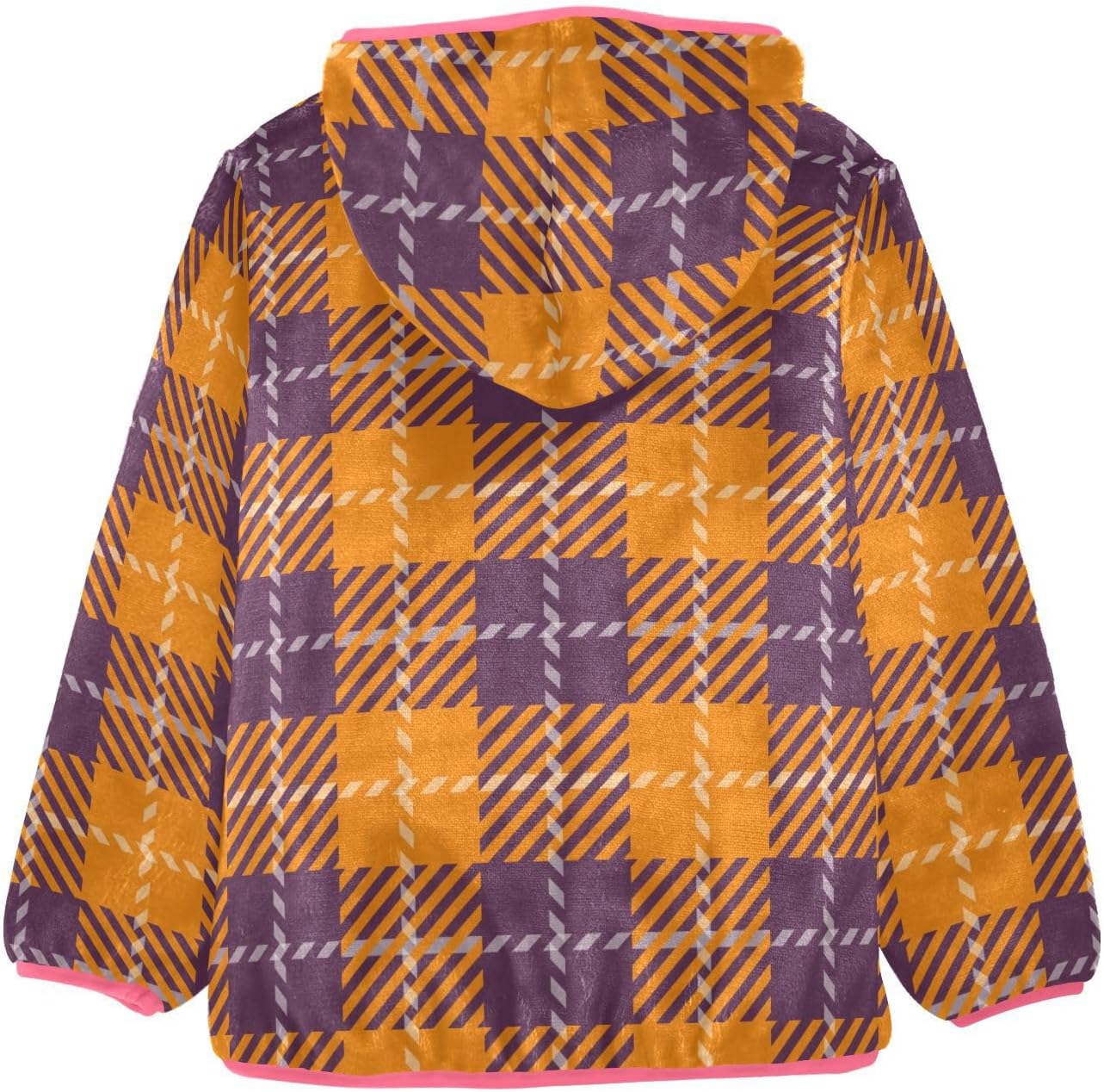 GuoChe Plaid Yellow Purple Fall Boy Fleece Jacket