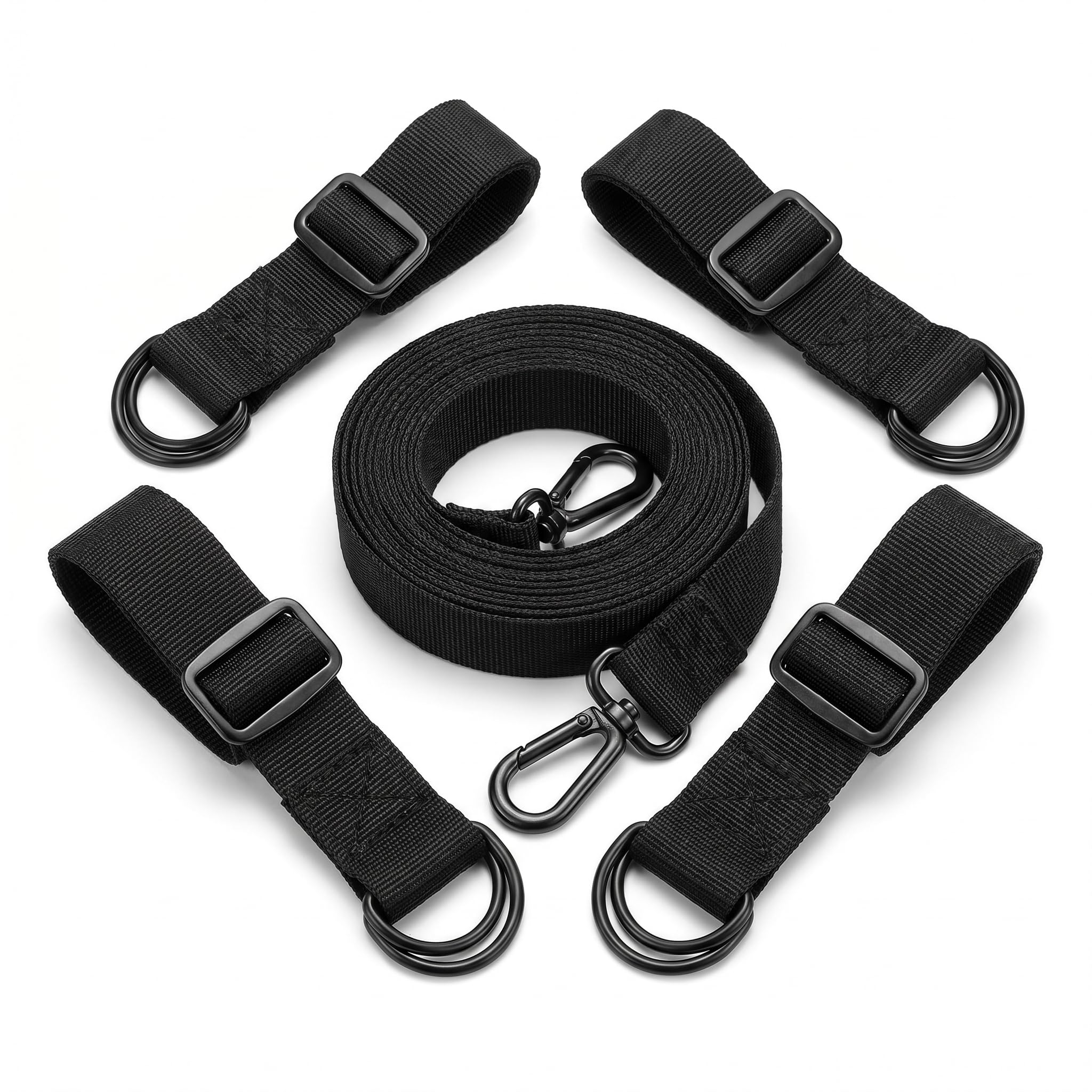 Kit di 5 cinghie antivento per ombrello, corda di fissaggio regolabile in poliestere con fibbia per esterni, patio, ombrellone, anti-oscillazione, per dispositivo stabilizzatore, nero