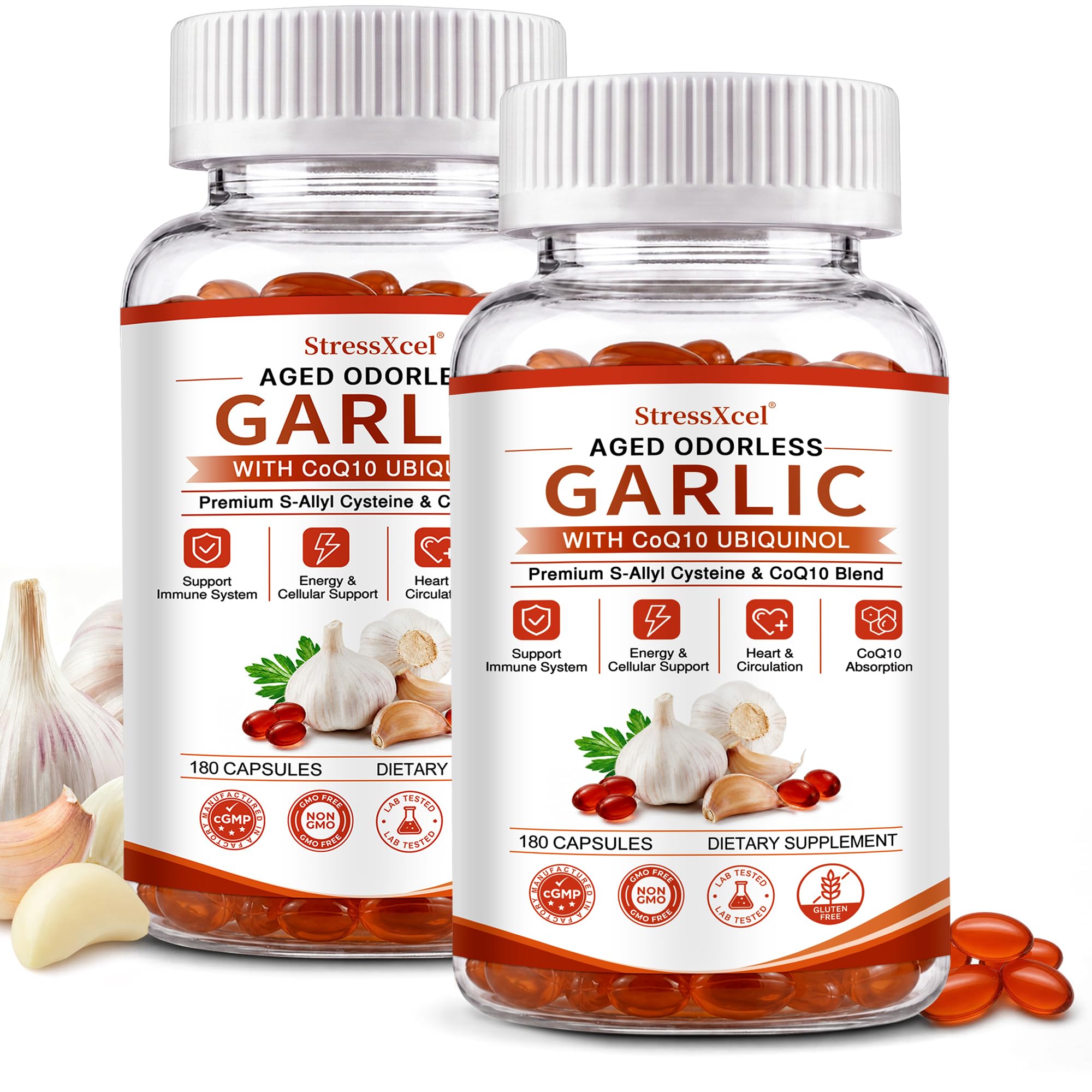 Aged Odorless Garlic Extract Softgels with CoQ10 Ubiquinol and Vitamin K2 - 1200mg Aged Garlic Supplement, S - Allyl Cysteine Standardized for Optimal Heart Health & Immune Support - 120 Softgels — Amazon image 11