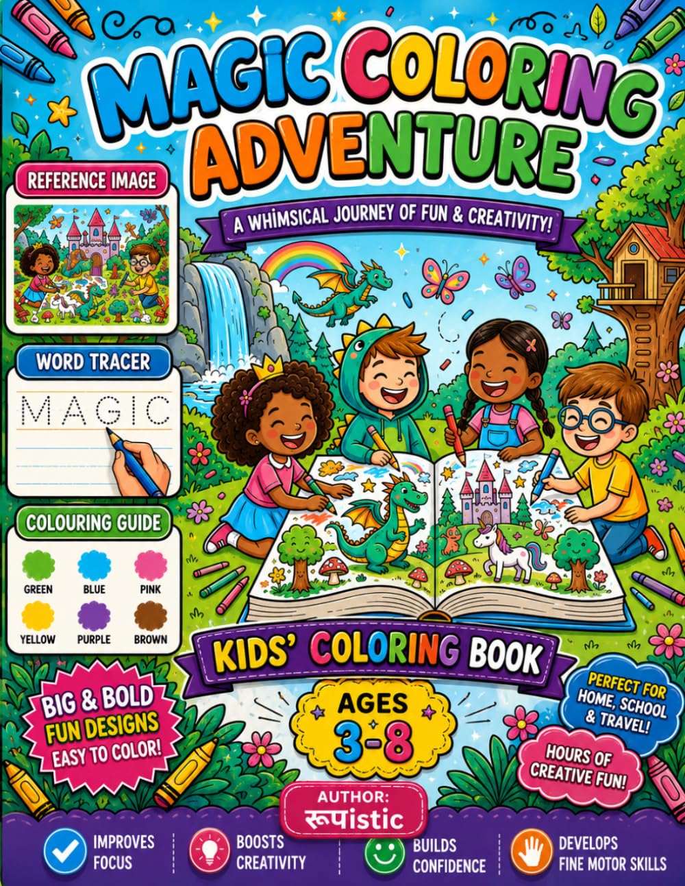MAGIC COLORING ADVENTURE : KID'S COLORING BOOK: A Whimsical Journey of Fun and Creativity for Kids Ages 3-8