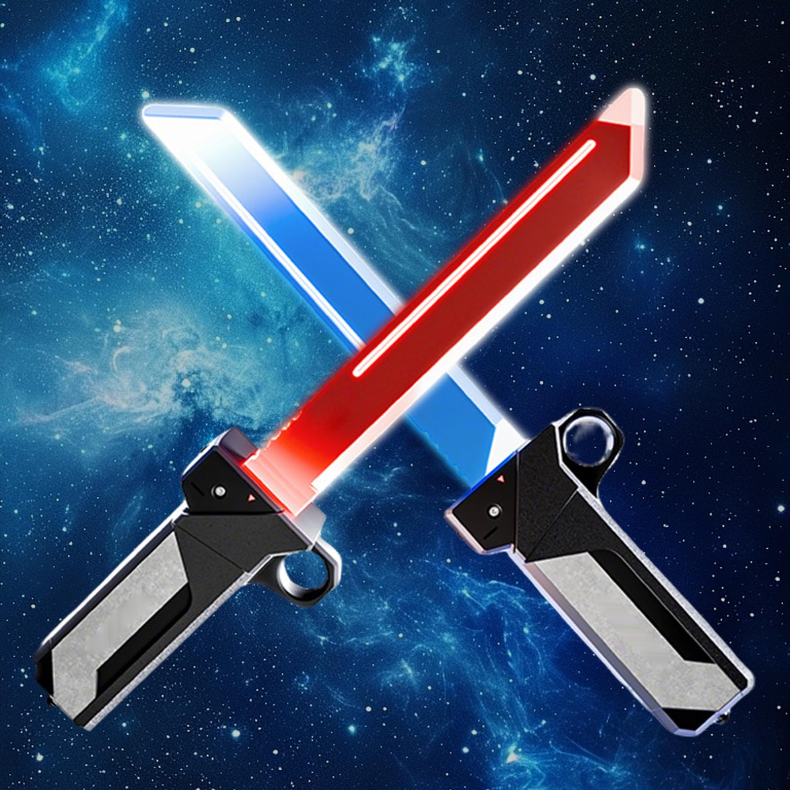 Spada Laser,Lightsaber,Sciabola Luminosa,Spada Sparkblade con Doppia Luce LED ed Effetto Spray,2 in 1 Spada Laser Retrattile,Ricarica USB-C,per Feste Cosplay,Halloween,Carnevale