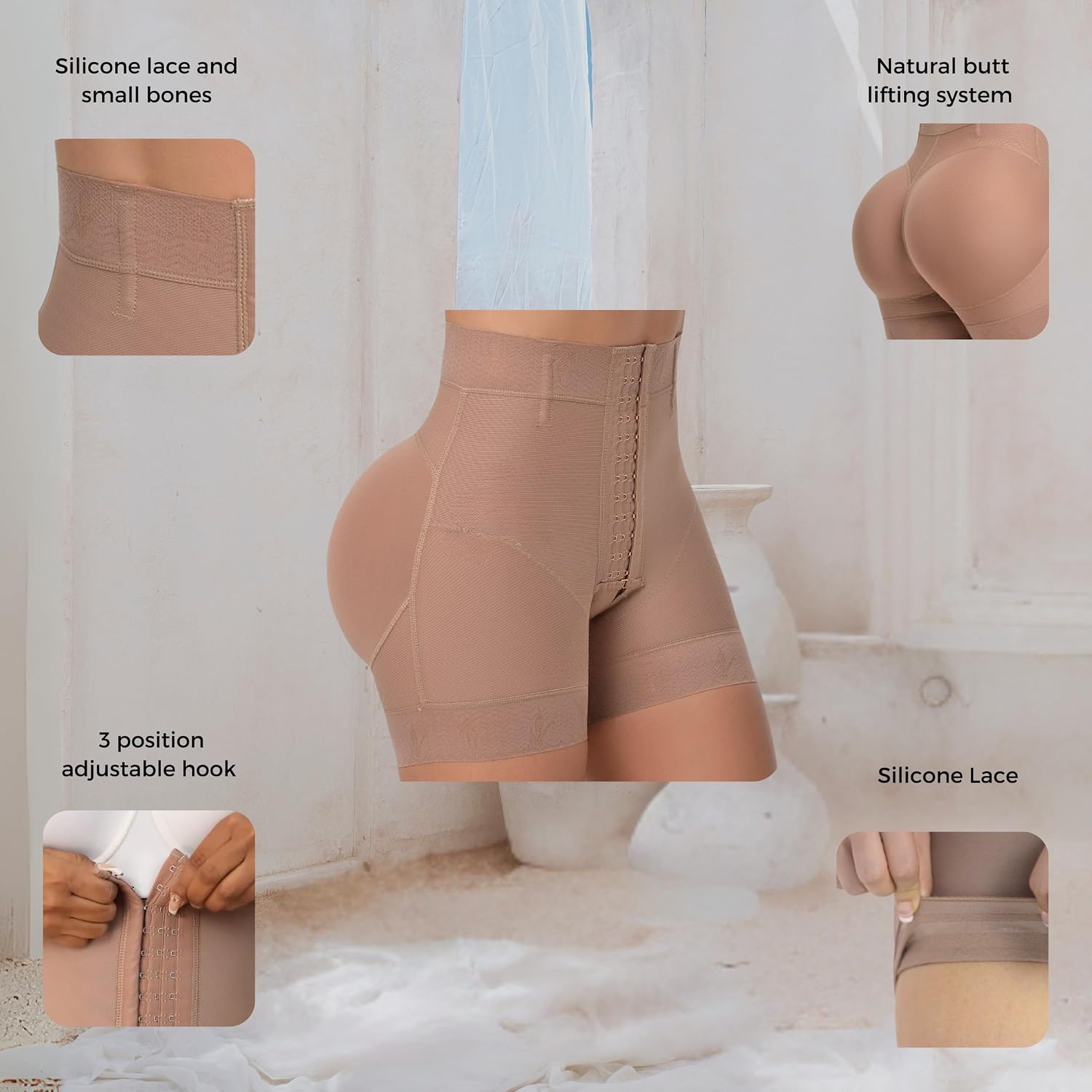 FAJAS MELI'BELT 5035 Faja Shorts Colombiana High Waist Butt Lifter Shorts Levanta Cola Colombianos